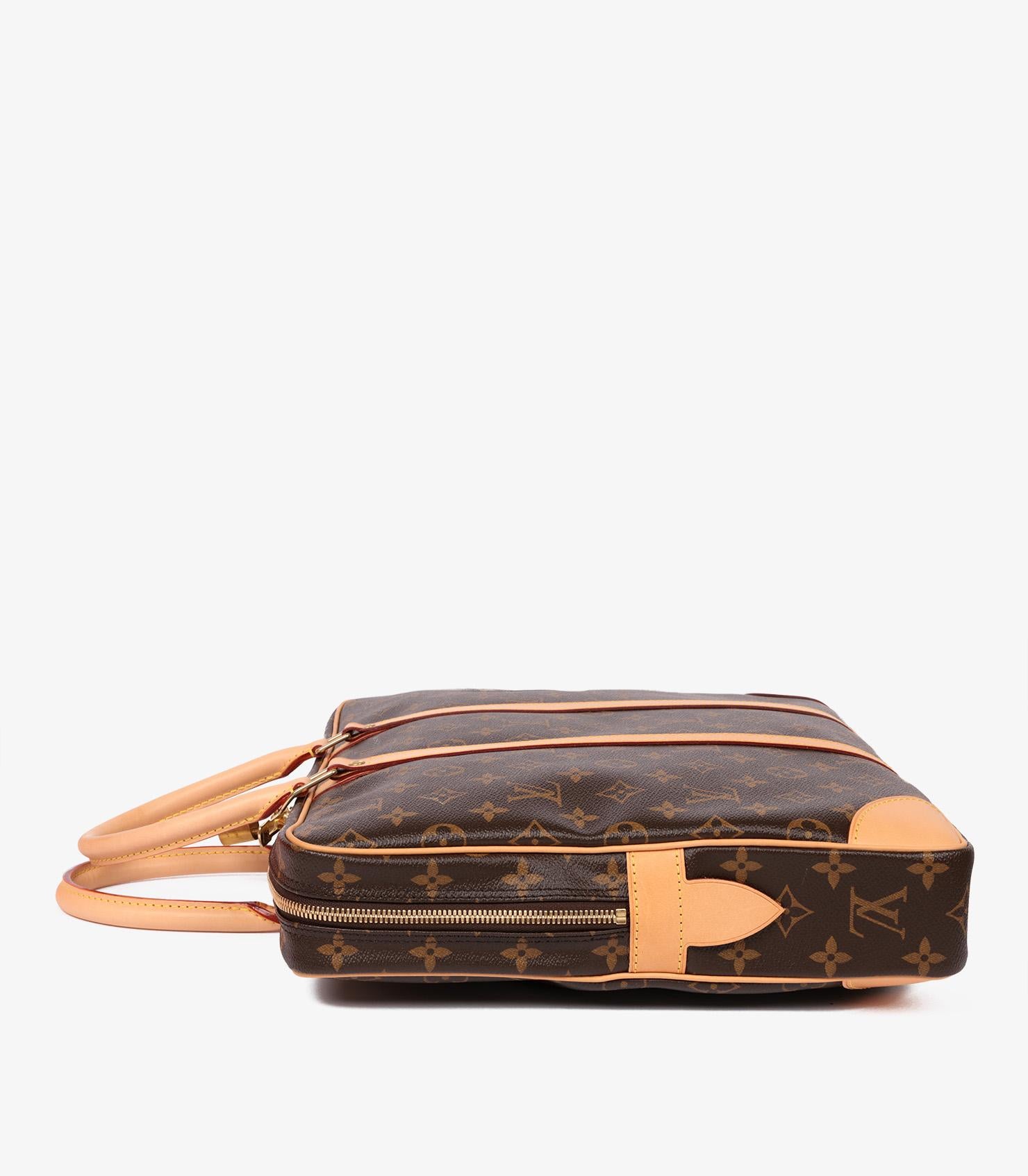 Black Louis Vuitton Brown Monogram Porte Documents Voyage Briefcase