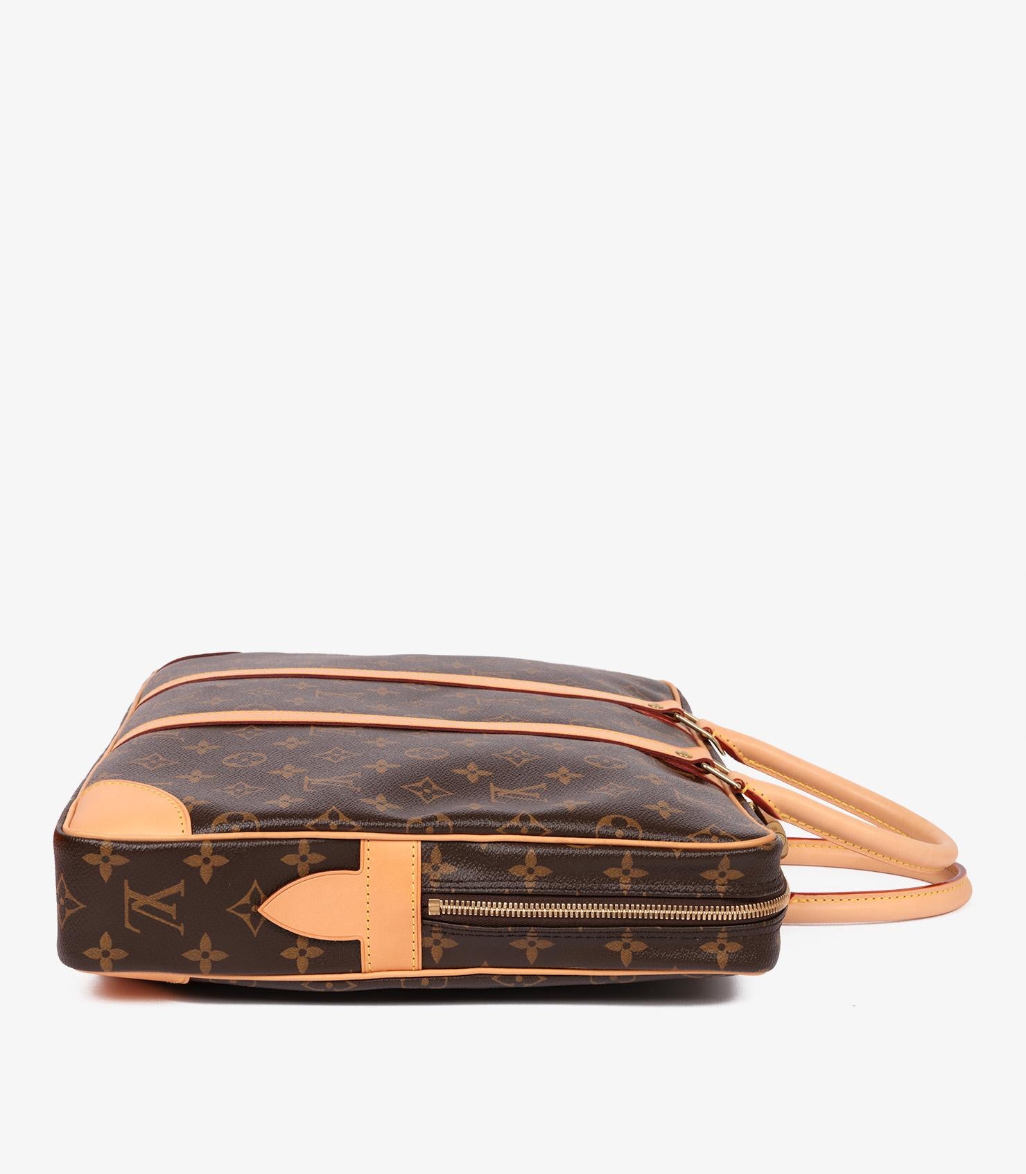 Louis Vuitton Brown Monogram Porte Documents Voyage Briefcase In Excellent Condition In Bishop's Stortford, Hertfordshire