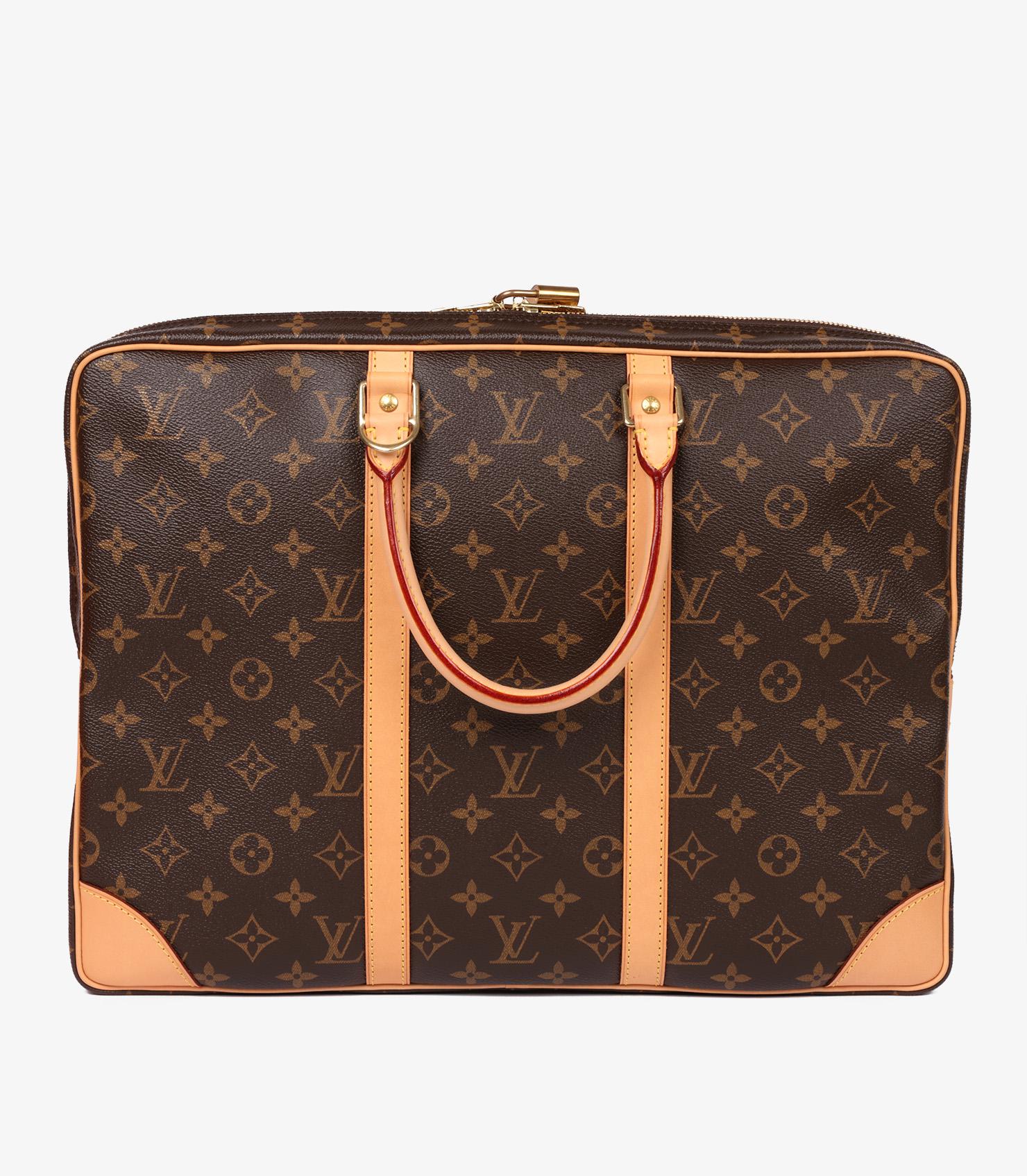 Women's or Men's Louis Vuitton Brown Monogram Porte Documents Voyage Briefcase