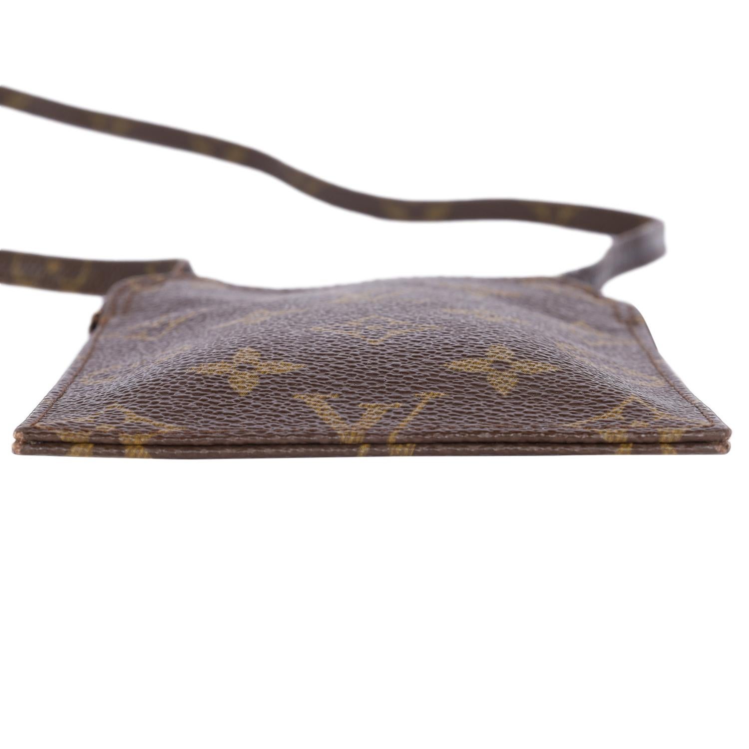 Louis Vuitton Brown Monogram Pouch Mini Flat Shoulder Bag 7