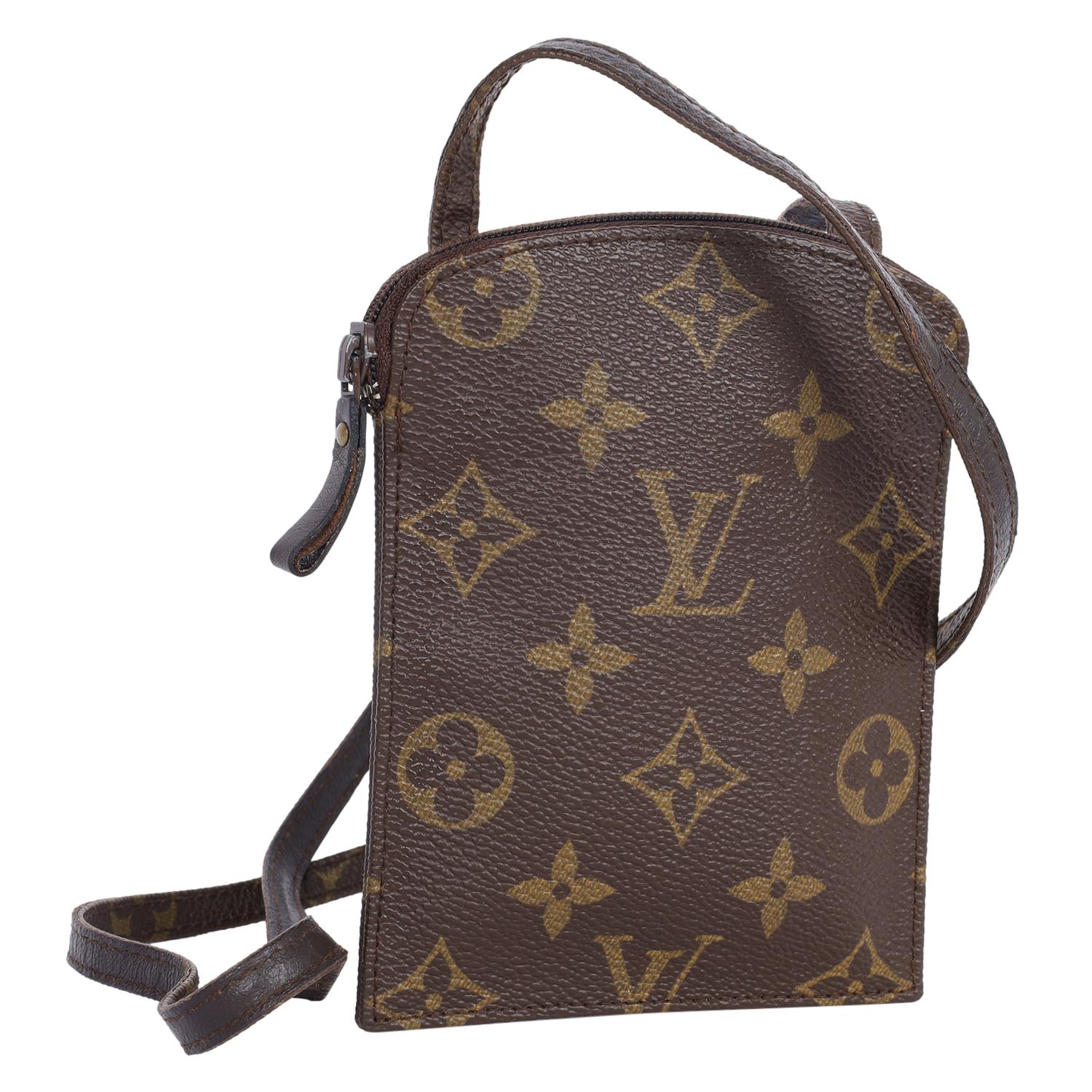 Louis Vuitton Brown Monogram Pouch Mini Flat Shoulder Bag 2