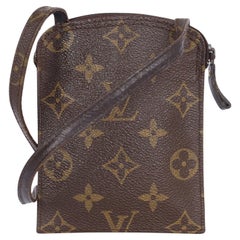 Vintage Louis Vuitton Brown Monogram Pouch Mini Flat Shoulder Bag