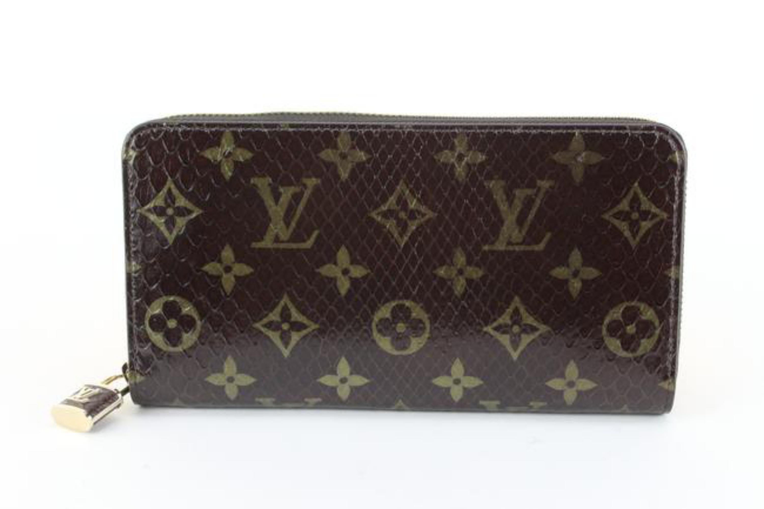 Louis Vuitton Brown Monogram Python Zippy Padlock Long Wallet 59lk725s 7