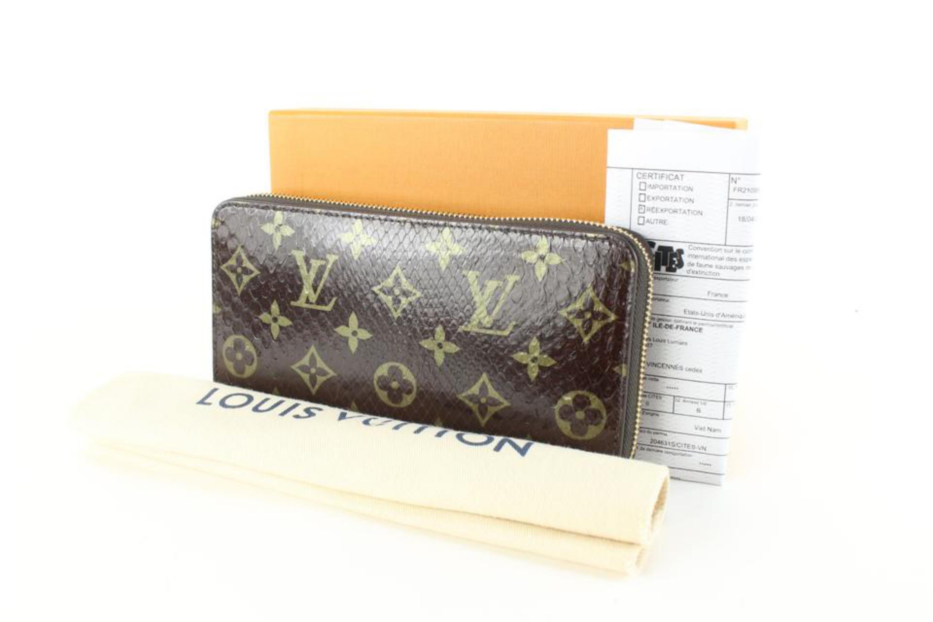 Louis Vuitton Brown Monogram Python Zippy Padlock Long Wallet 59lk725s 8