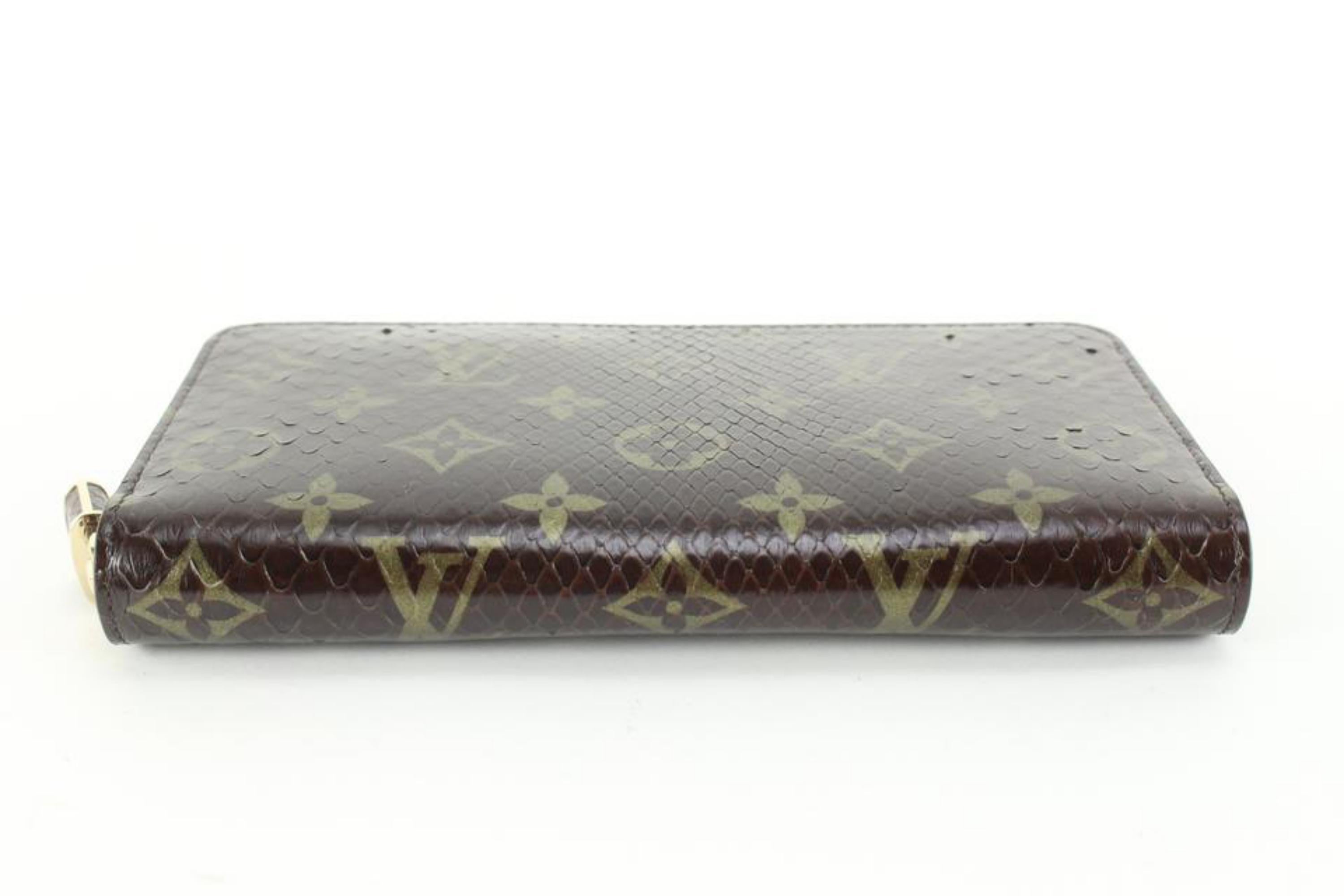 Black Louis Vuitton Brown Monogram Python Zippy Padlock Long Wallet 59lk725s