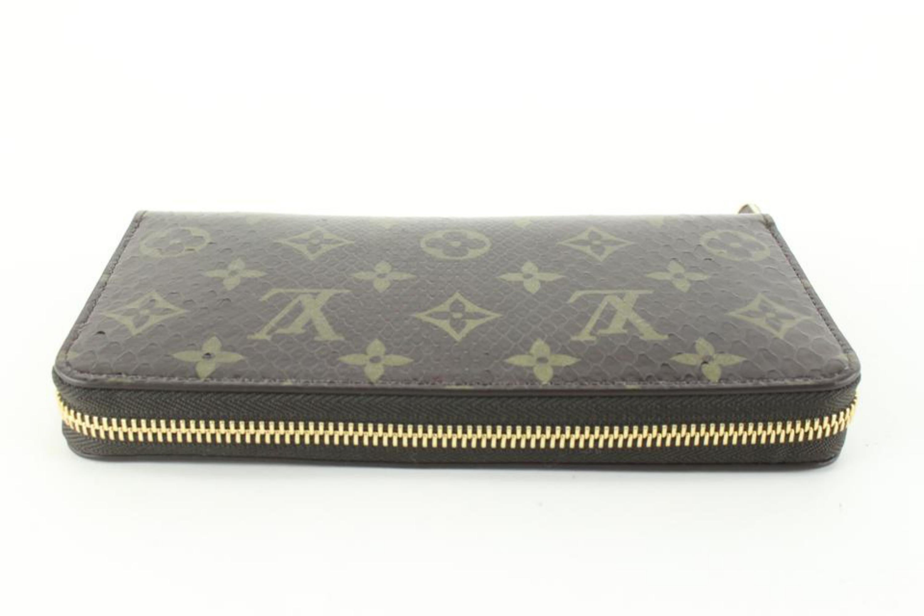 Women's Louis Vuitton Brown Monogram Python Zippy Padlock Long Wallet 59lk725s
