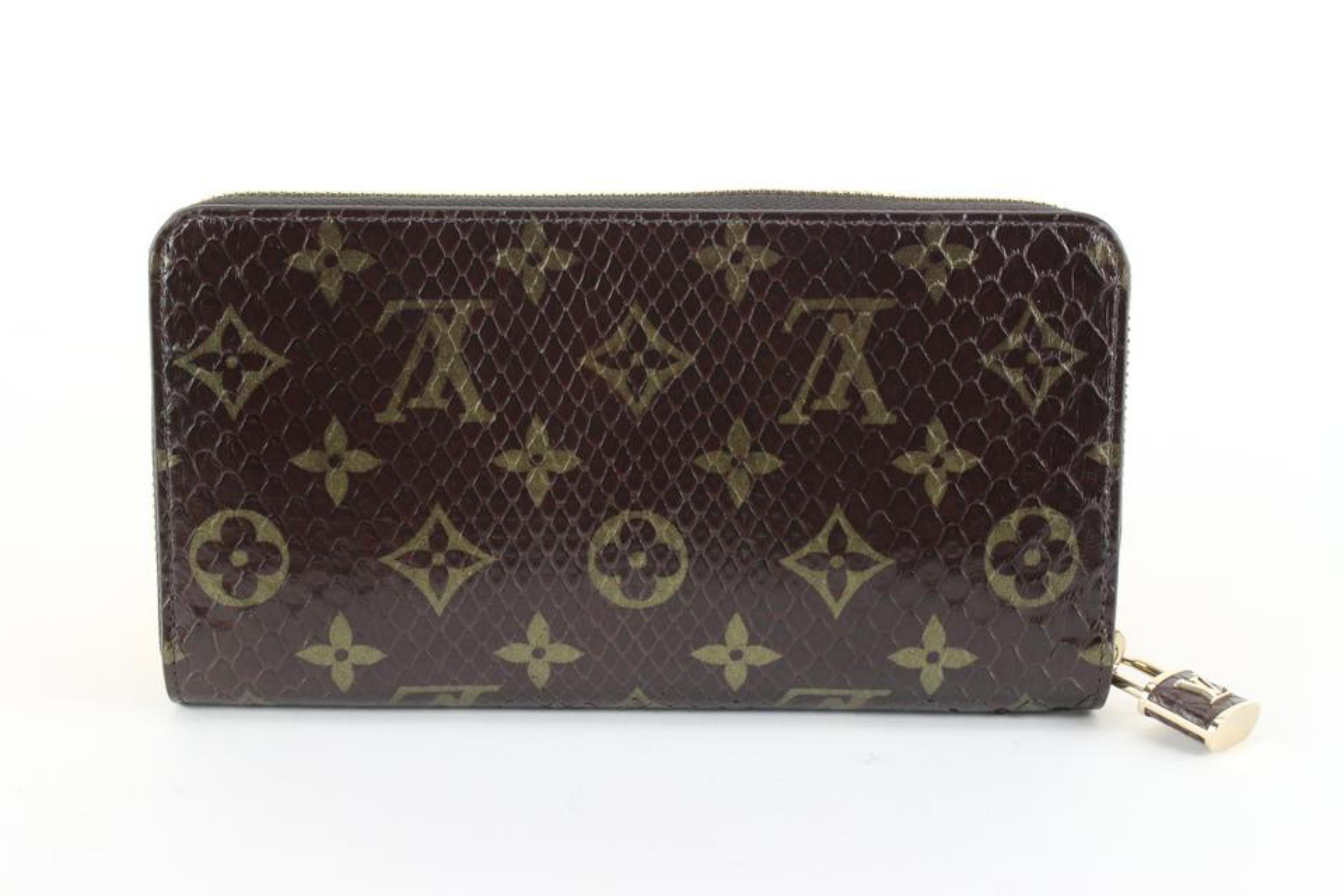 Louis Vuitton Brown Monogram Python Zippy Padlock Long Wallet 59lk725s 2