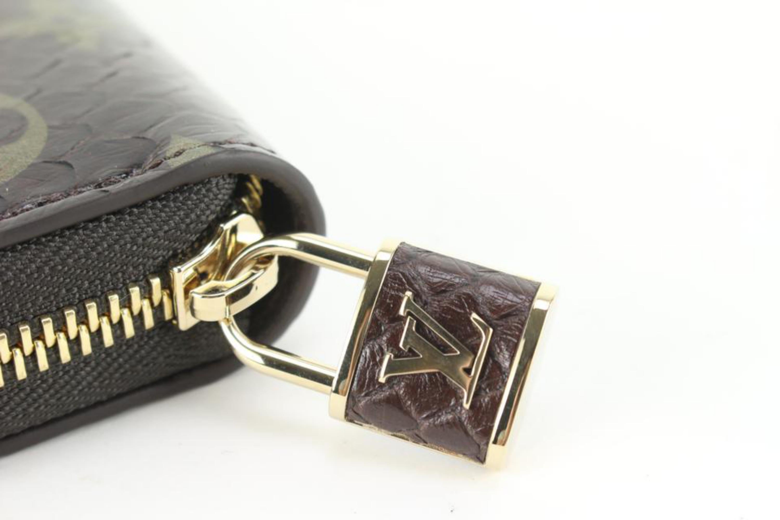 Louis Vuitton Brown Monogram Python Zippy Padlock Long Wallet 59lk725s 4