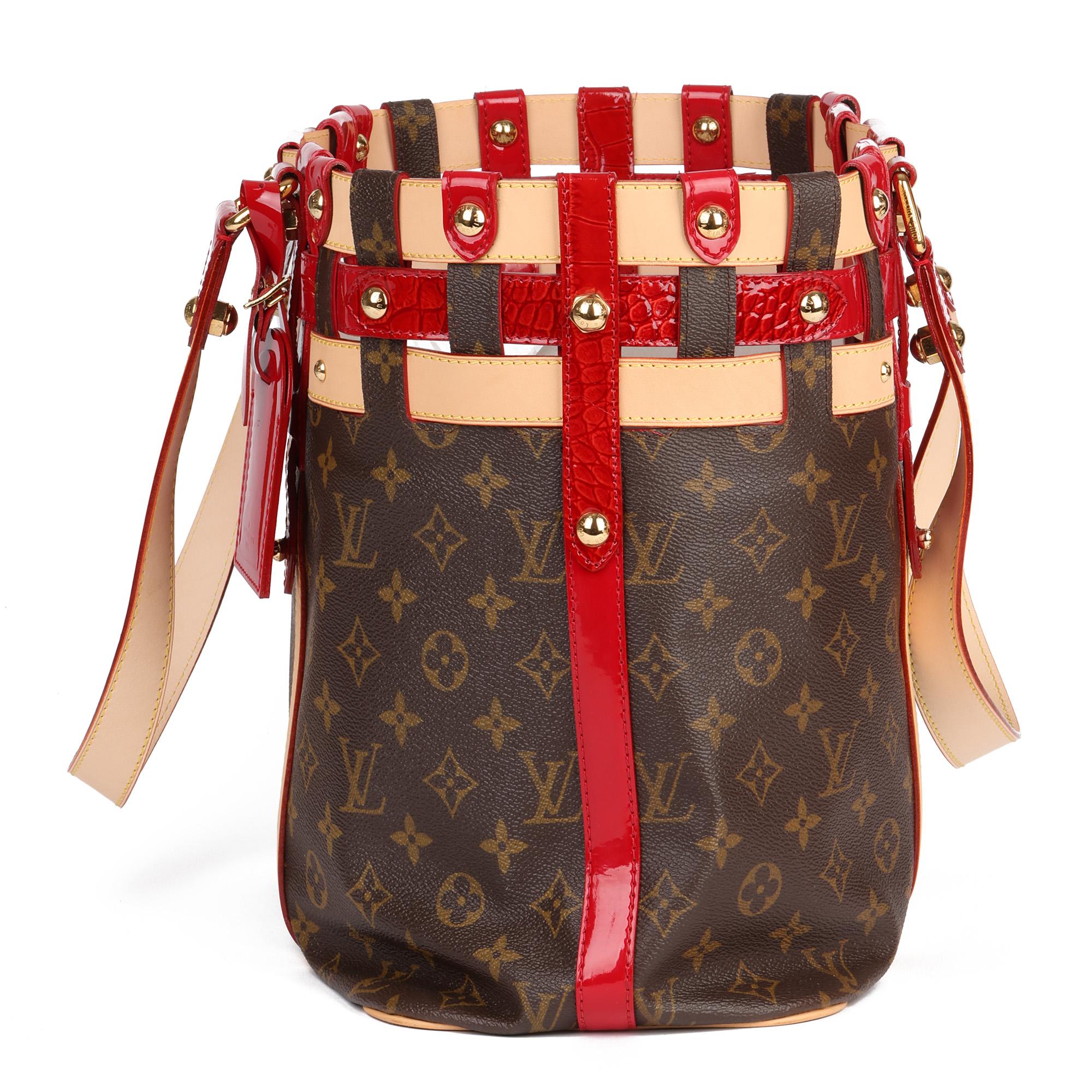 louis vuitton purse brown and red
