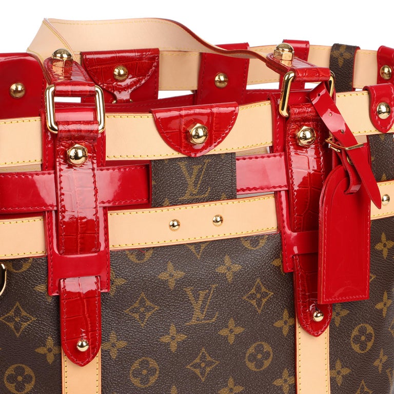 Louis Vuitton Brown Monogram and Red Patent and Crocodile Leather Rubis  Salina GM at 1stDibs  red patent leather louis vuitton bag, louis vuitton  purse brown and red, louis vuitton purse red
