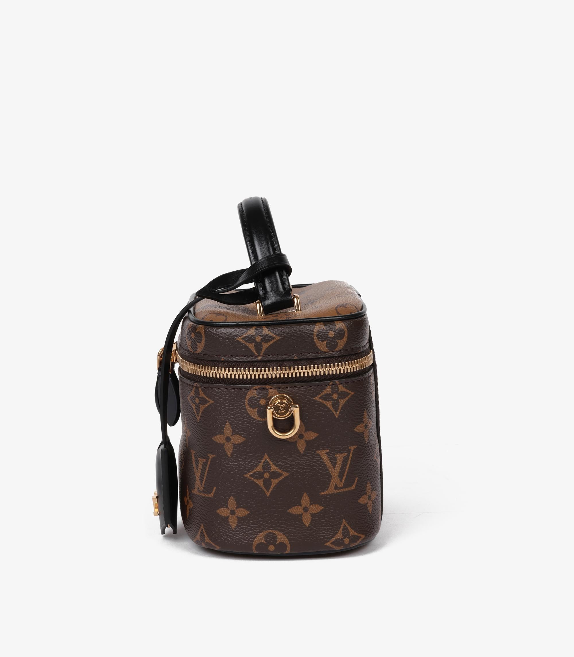Louis Vuitton Brown Monogram Reverse Coated Canvas & Black Calfskin Leather Vani 1