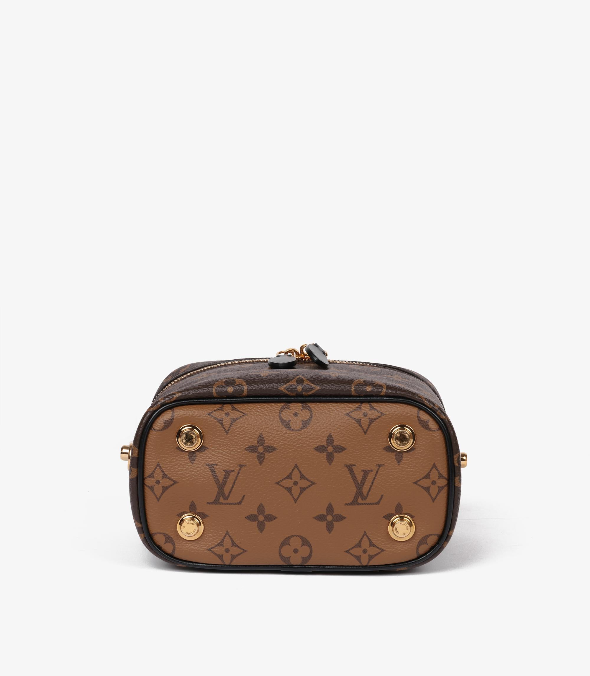 Louis Vuitton Brown Monogram Reverse Coated Canvas & Black Calfskin Leather Vani 2