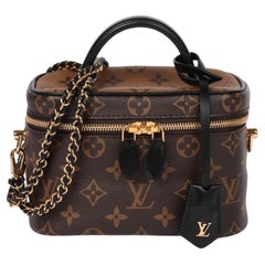 Louis Vuitton Brown Monogram Reverse Coated Canvas & Black Calfskin Leather Vani