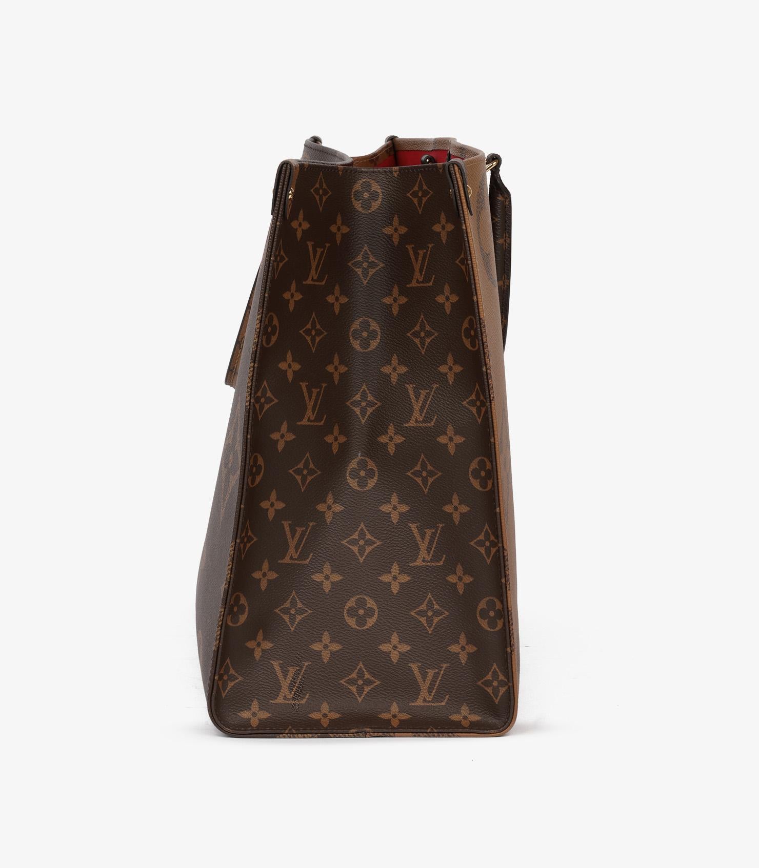 Monogram Reverse Louis Vuitton Brown Monogram and Reverse Monogram Coated Canvas Onthego ...