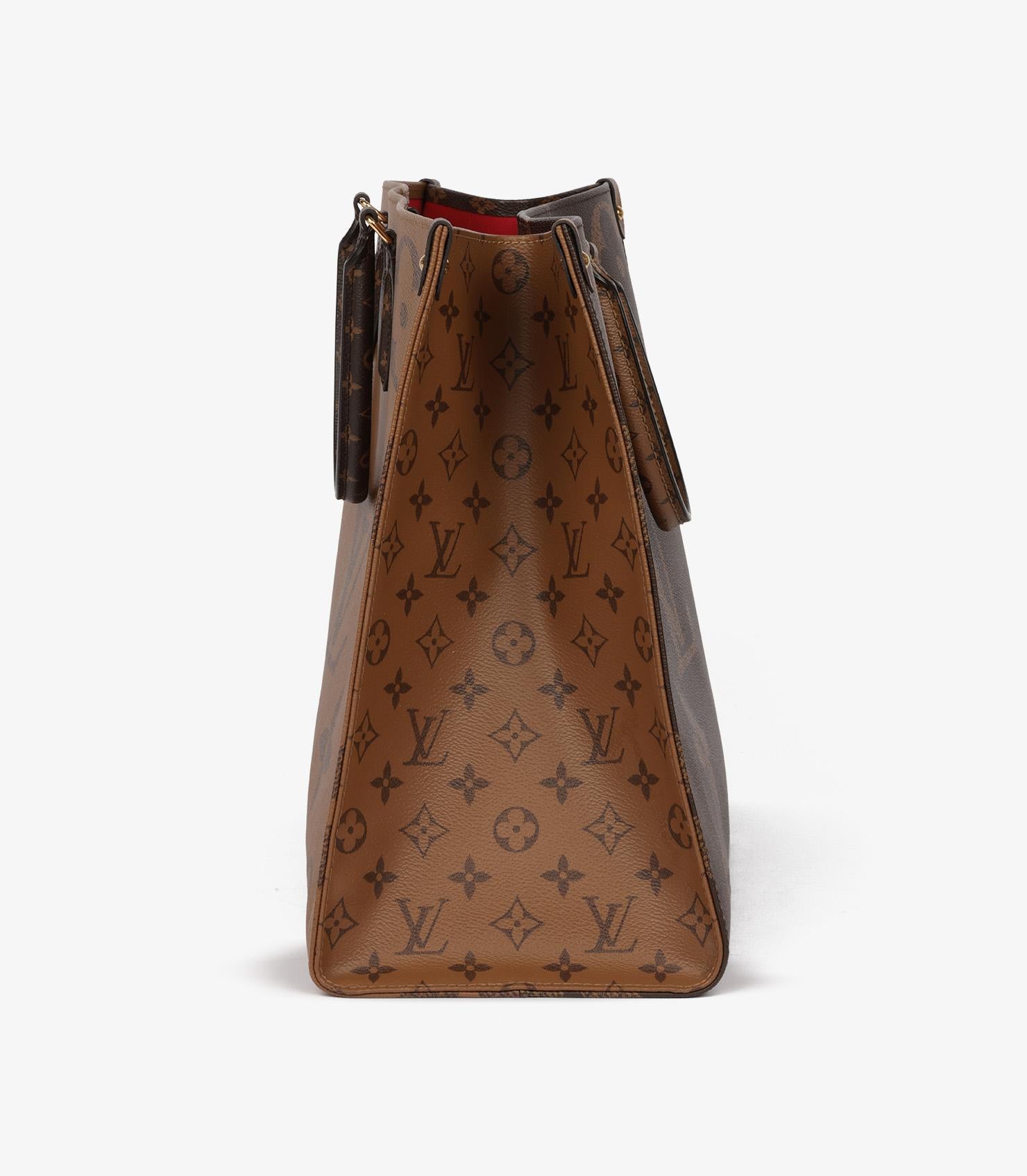 Women's Louis Vuitton Brown Monogram & Reverse Monogram Coated Canvas Onthego GM For Sale