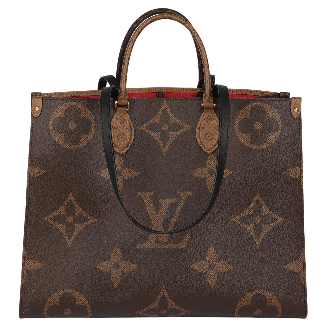 Louis Vuitton Brown Monogram & Reverse Monogram Coated Canvas Onthego GM For Sale