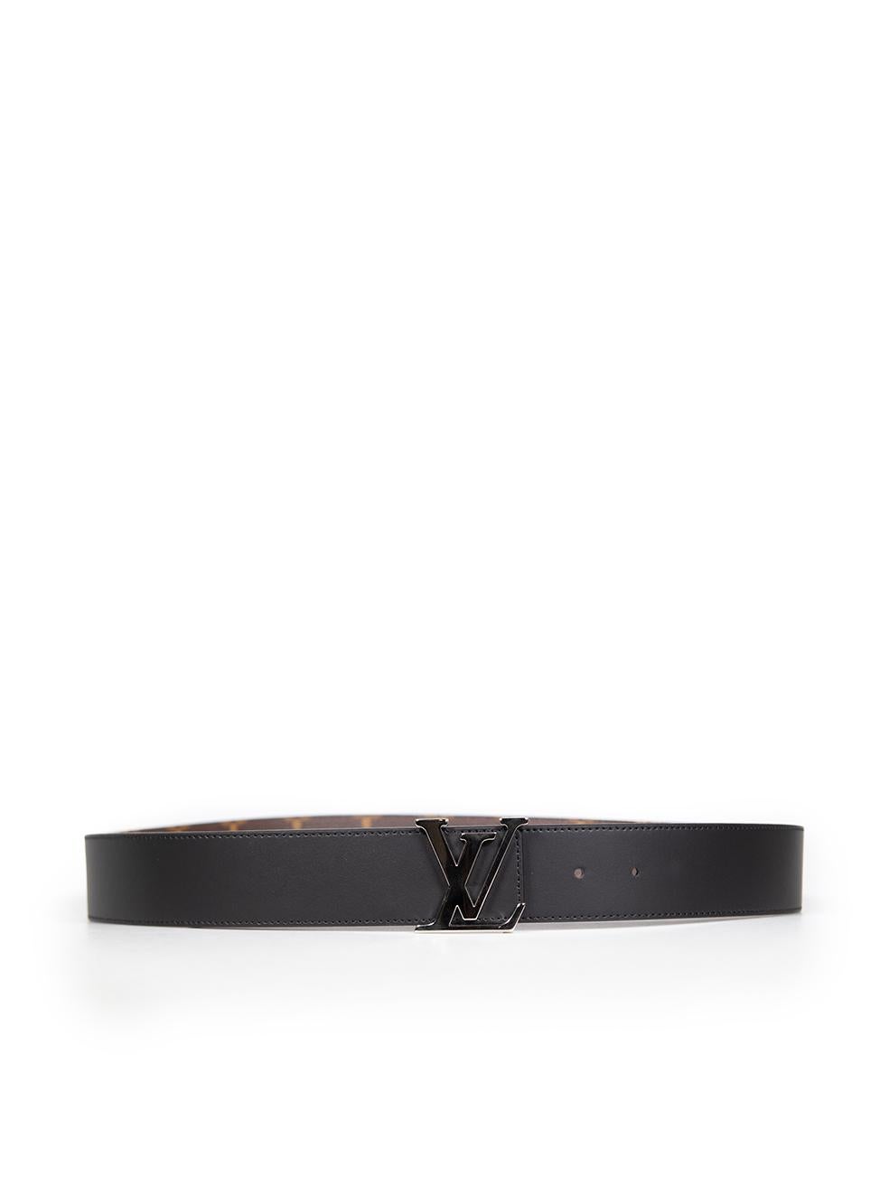 CONDITION is Very Good. Hardly any visible wear to the belt is evident on this Louis Vuitton designer resale item. This belt comes with the original dust bag.
  
  
  
  Details
  
  
  Brown and black
  
  Coated canvas
  
  Belt
  
  Monogram