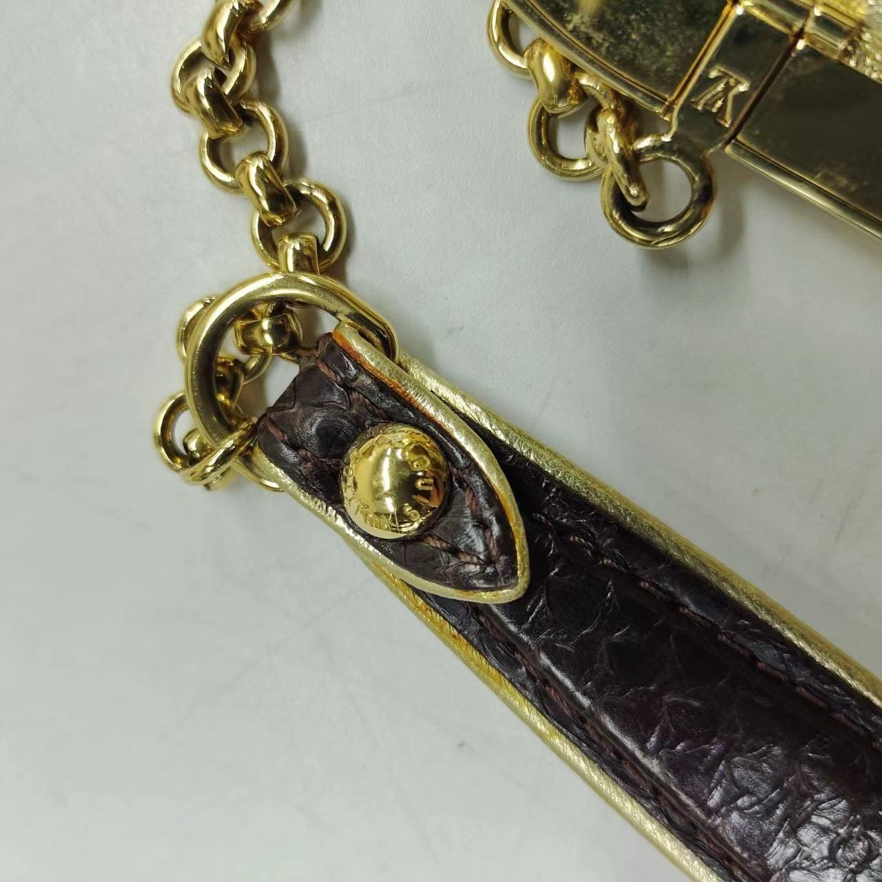 Louis Vuitton Brown Monogram Satin Aumoniere Evening Clutch Bag For Sale 5