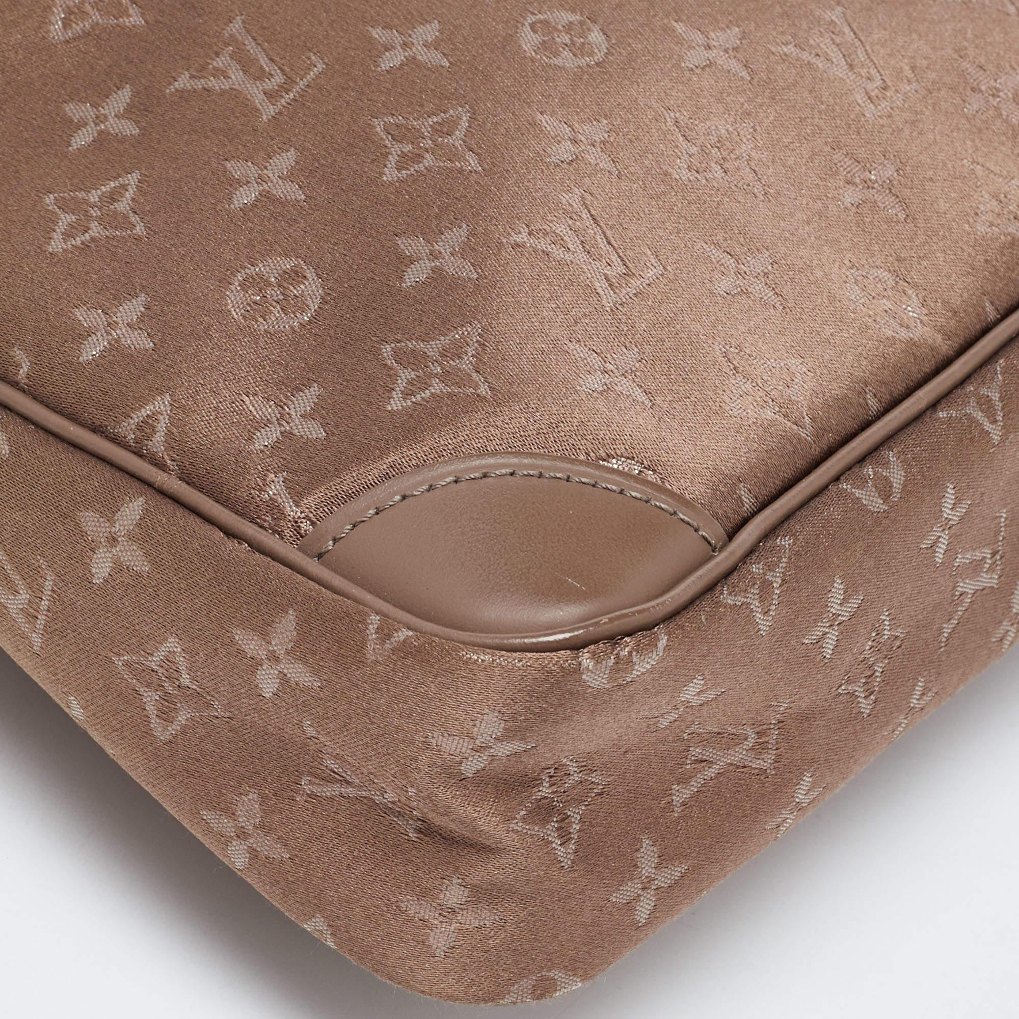 Louis Vuitton Brown Monogram Satin Boulogne Bag In Good Condition In Dubai, Al Qouz 2