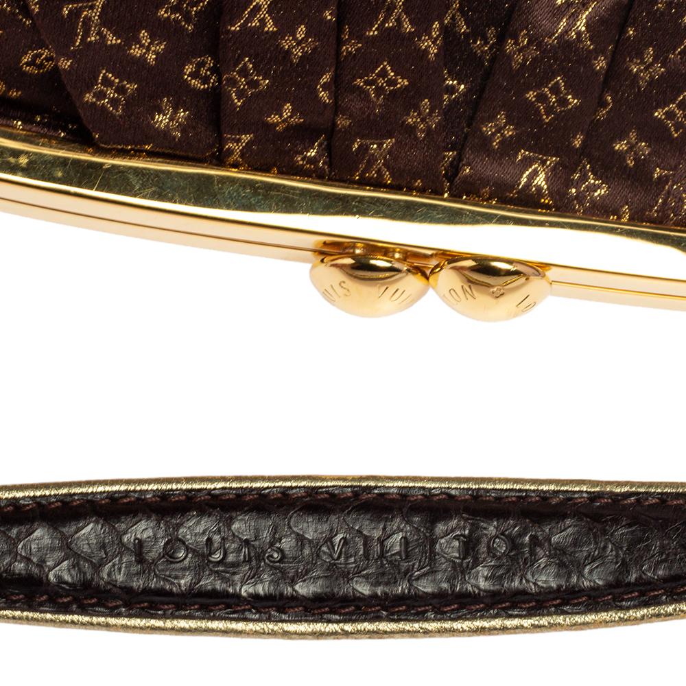 Louis Vuitton Brown Monogram Satin Limited Edition Aumoniere Bag 8