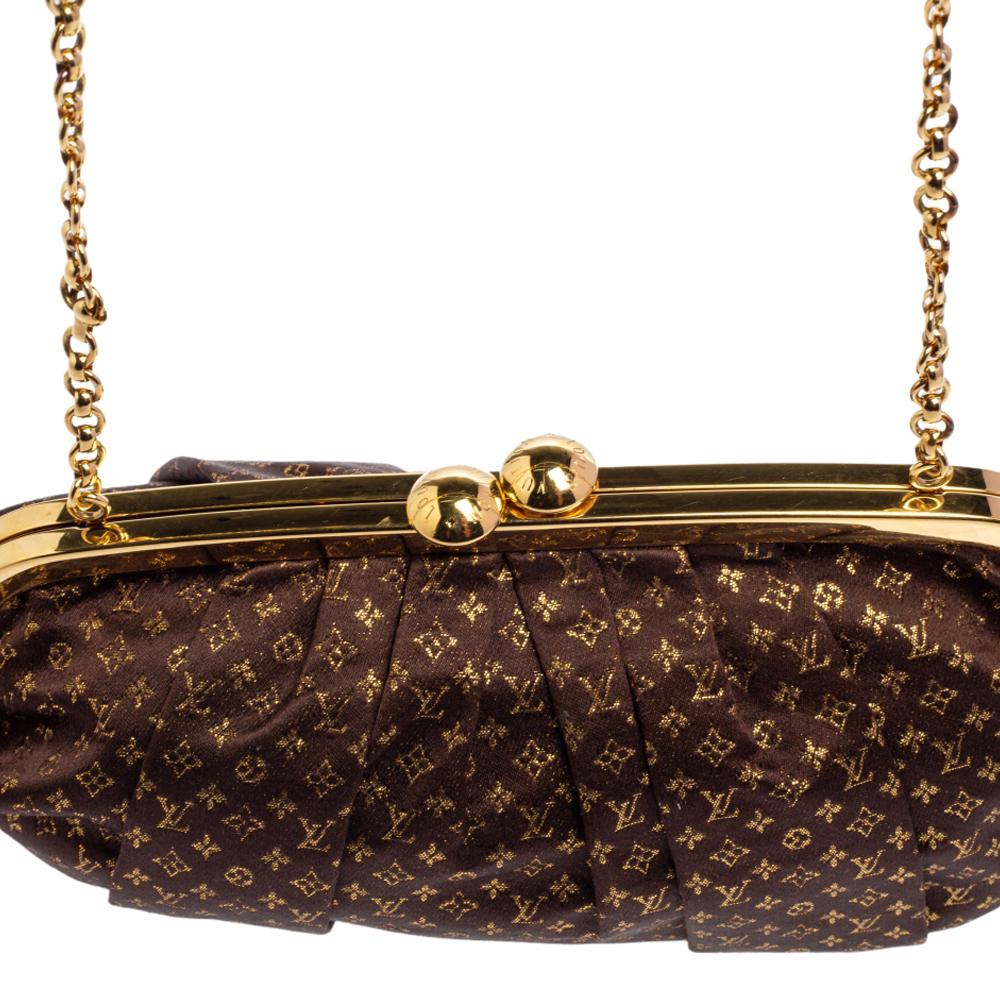 Louis Vuitton Brown Monogram Satin Limited Edition Aumoniere Bag 9