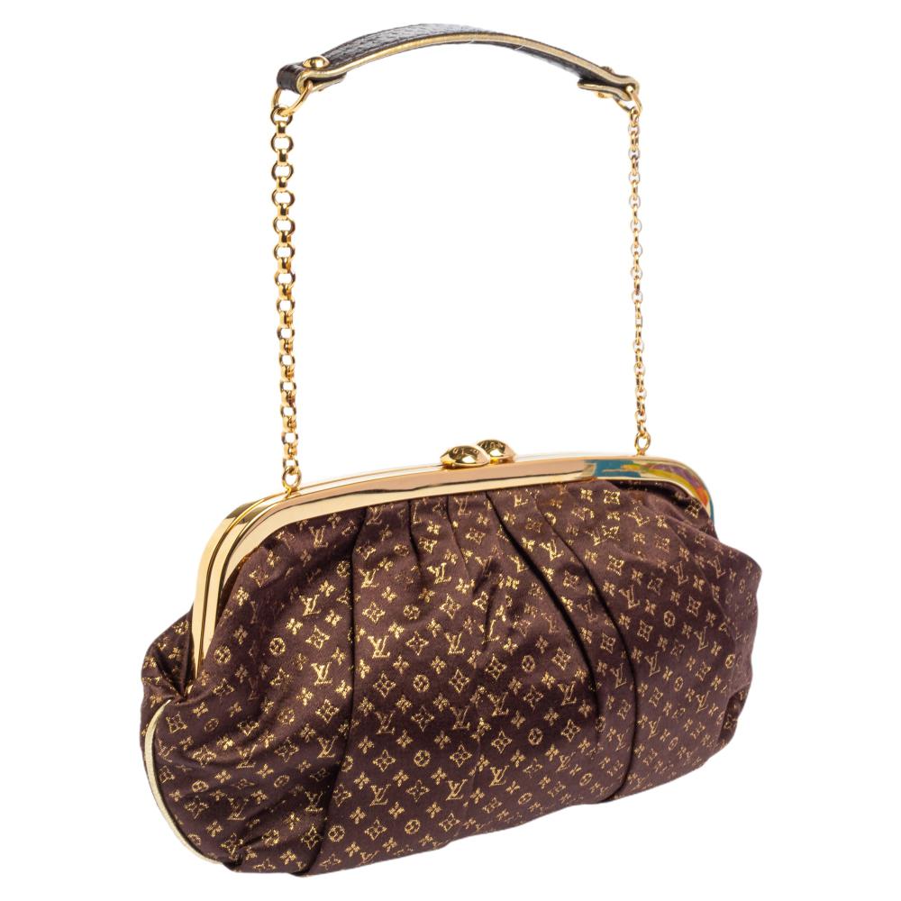 Women's Louis Vuitton Brown Monogram Satin Limited Edition Aumoniere Bag