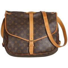 Vintage Louis Vuitton Brown Monogram Saumur 35