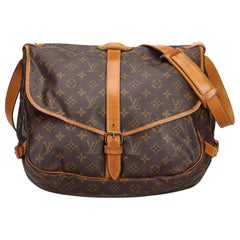 Vintage Louis Vuitton Brown Monogram Saumur 35