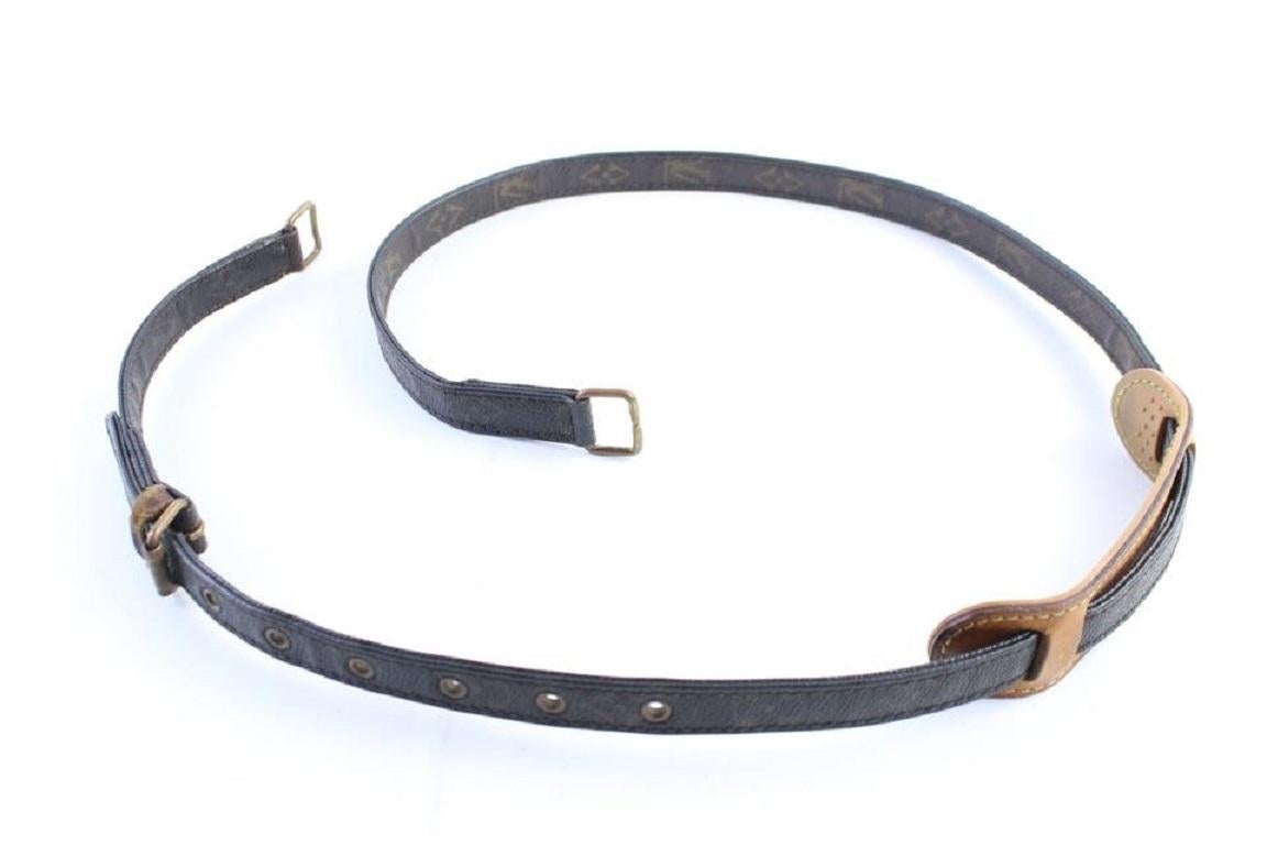 Gray Louis Vuitton Brown Monogram Shoulder Strap with Pad 7lr0305 Belt