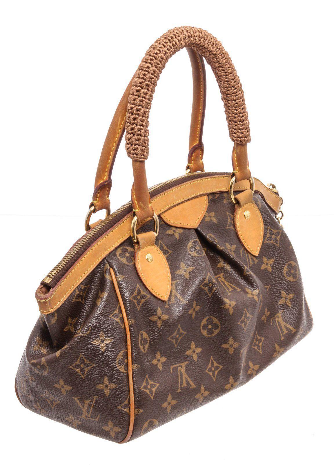 Louis Vuitton Brown Monogram Tivoli PM Satchel Bag with gold-tone hardware In Good Condition In Irvine, CA