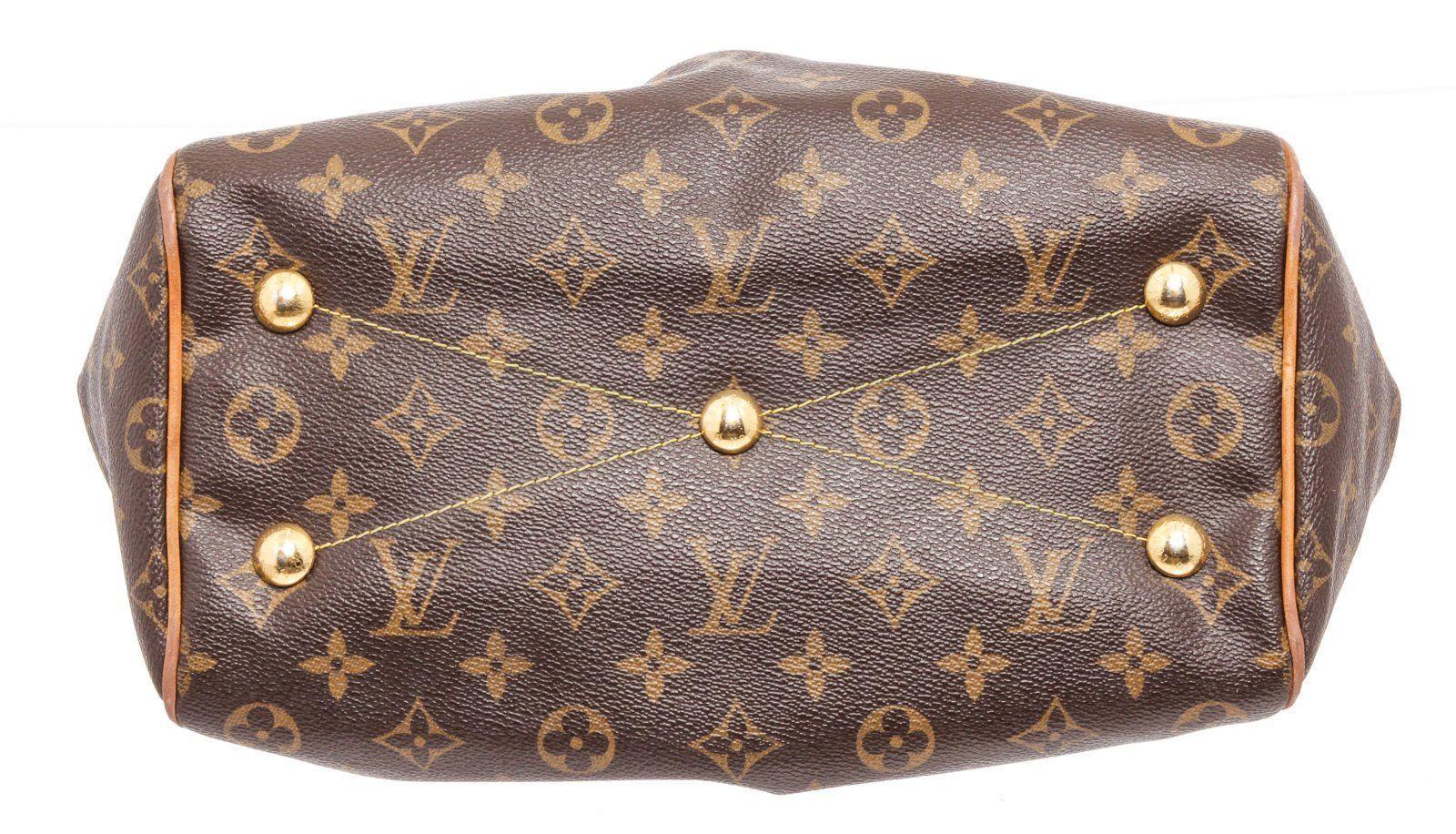 Women's Louis Vuitton Brown Monogram Tivoli PM Satchel Bag with gold-tone hardware