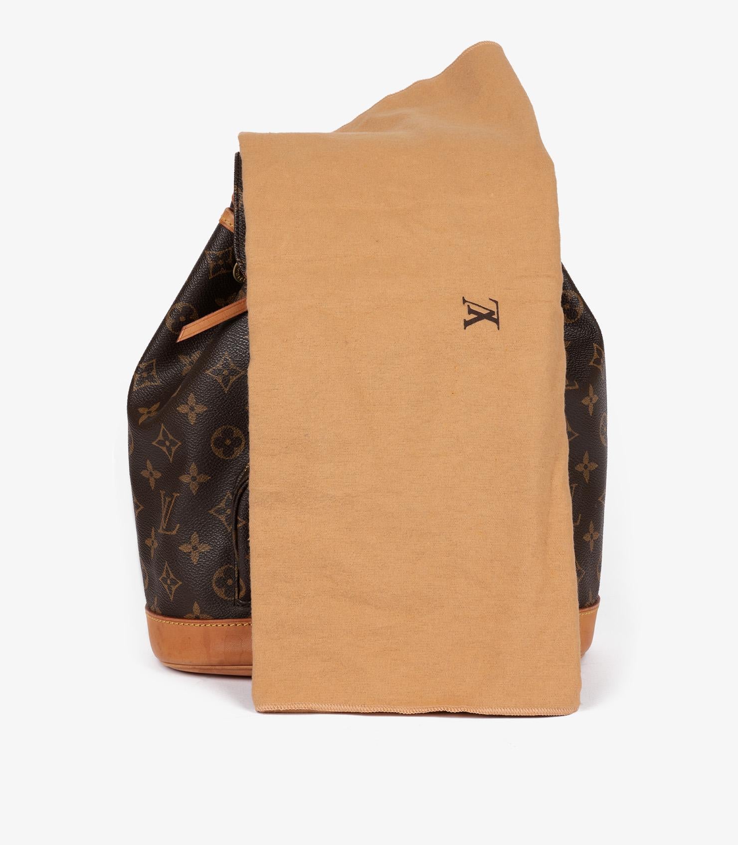 Louis Vuitton Brown Monogram & Vachetta Leather Montsouris Backpack For Sale 7