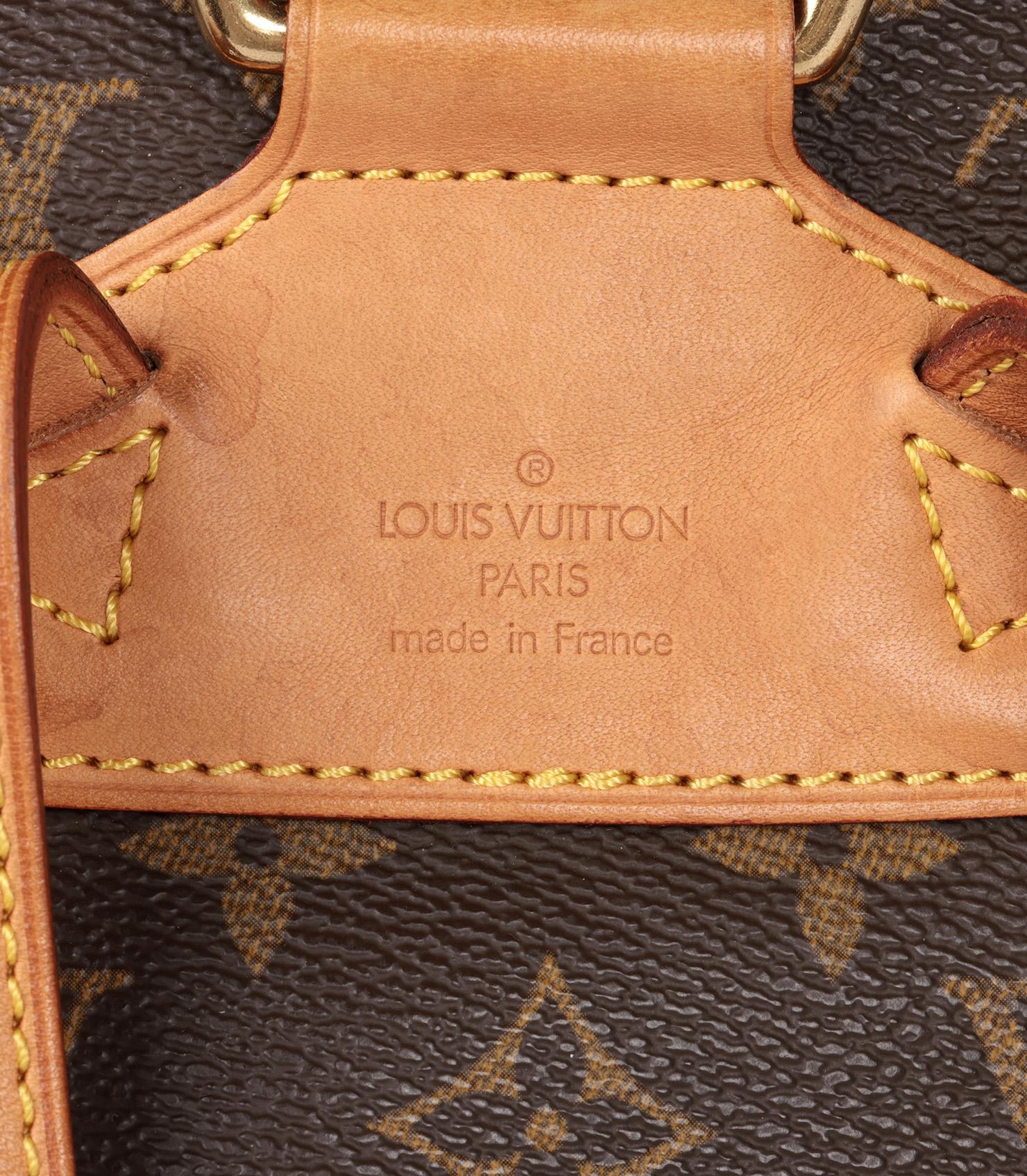 Louis Vuitton Brown Monogram & Vachetta Leather Montsouris Backpack For Sale 5