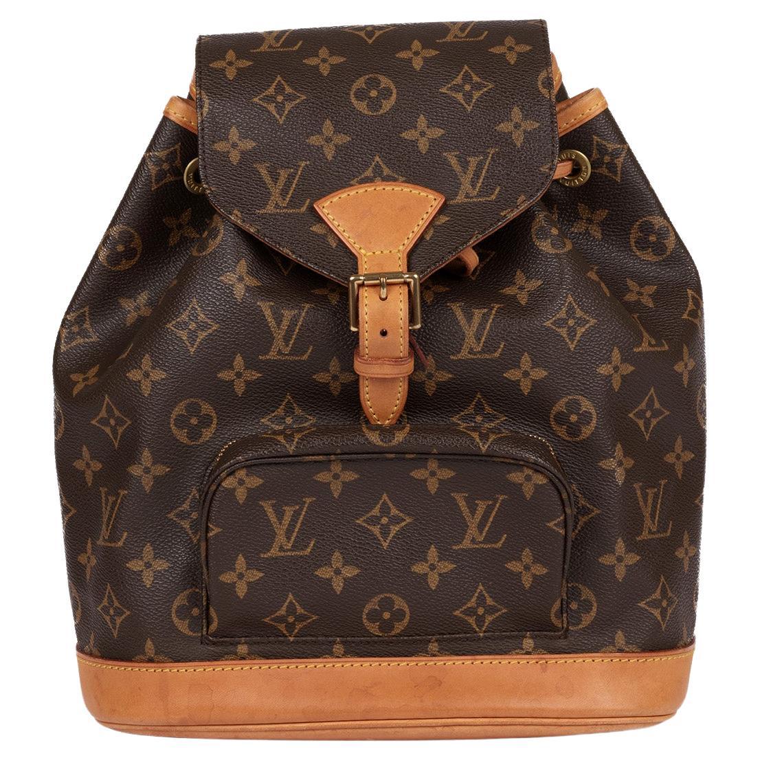 Louis Vuitton Brown Monogram & Vachetta Leather Montsouris Backpack For Sale