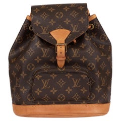 Used Louis Vuitton Brown Monogram & Vachetta Leather Montsouris Backpack