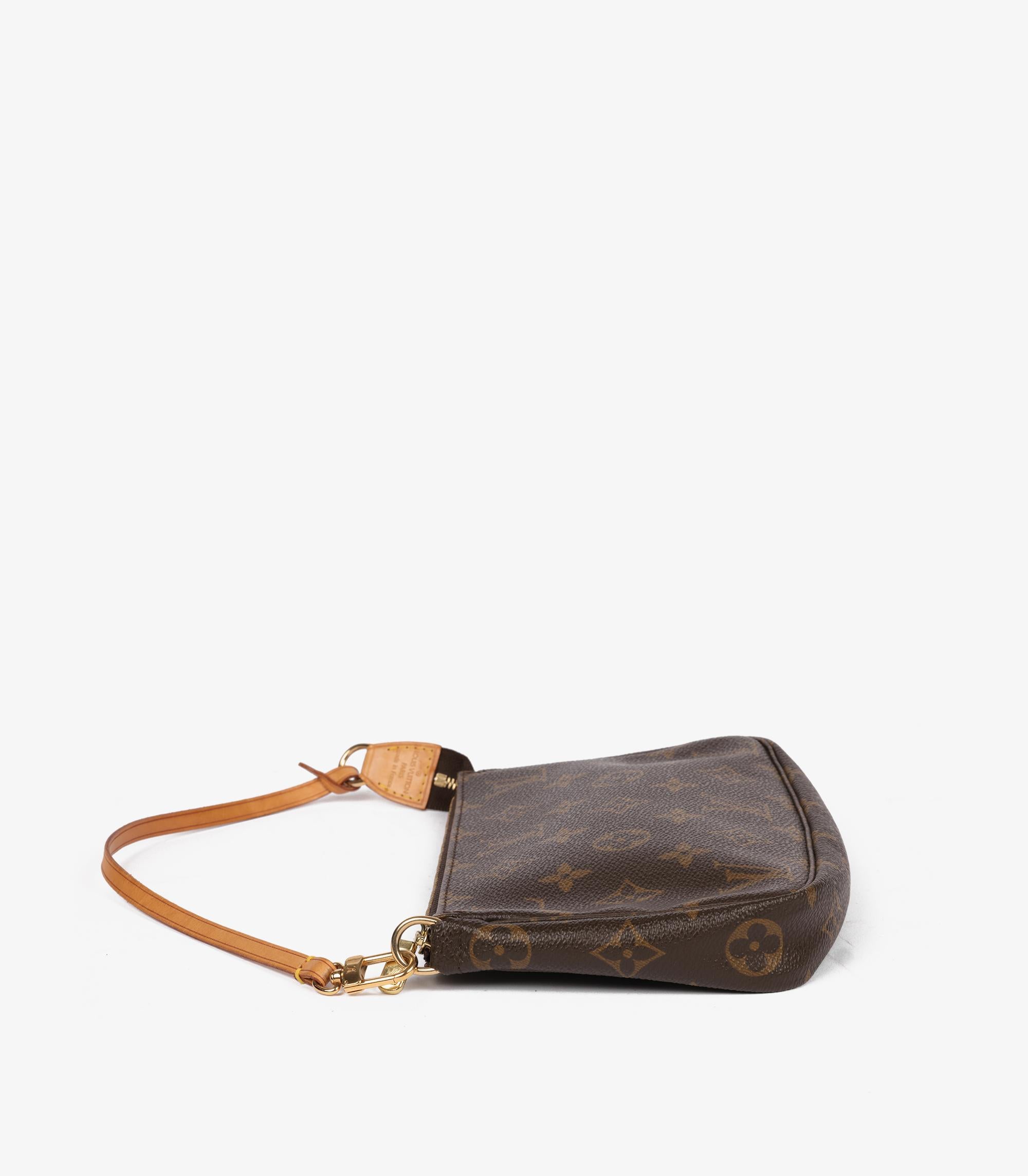 Louis Vuitton Braun Monogram & Vachetta Leder Vintage Pochette Accessoires im Zustand „Hervorragend“ im Angebot in Bishop's Stortford, Hertfordshire