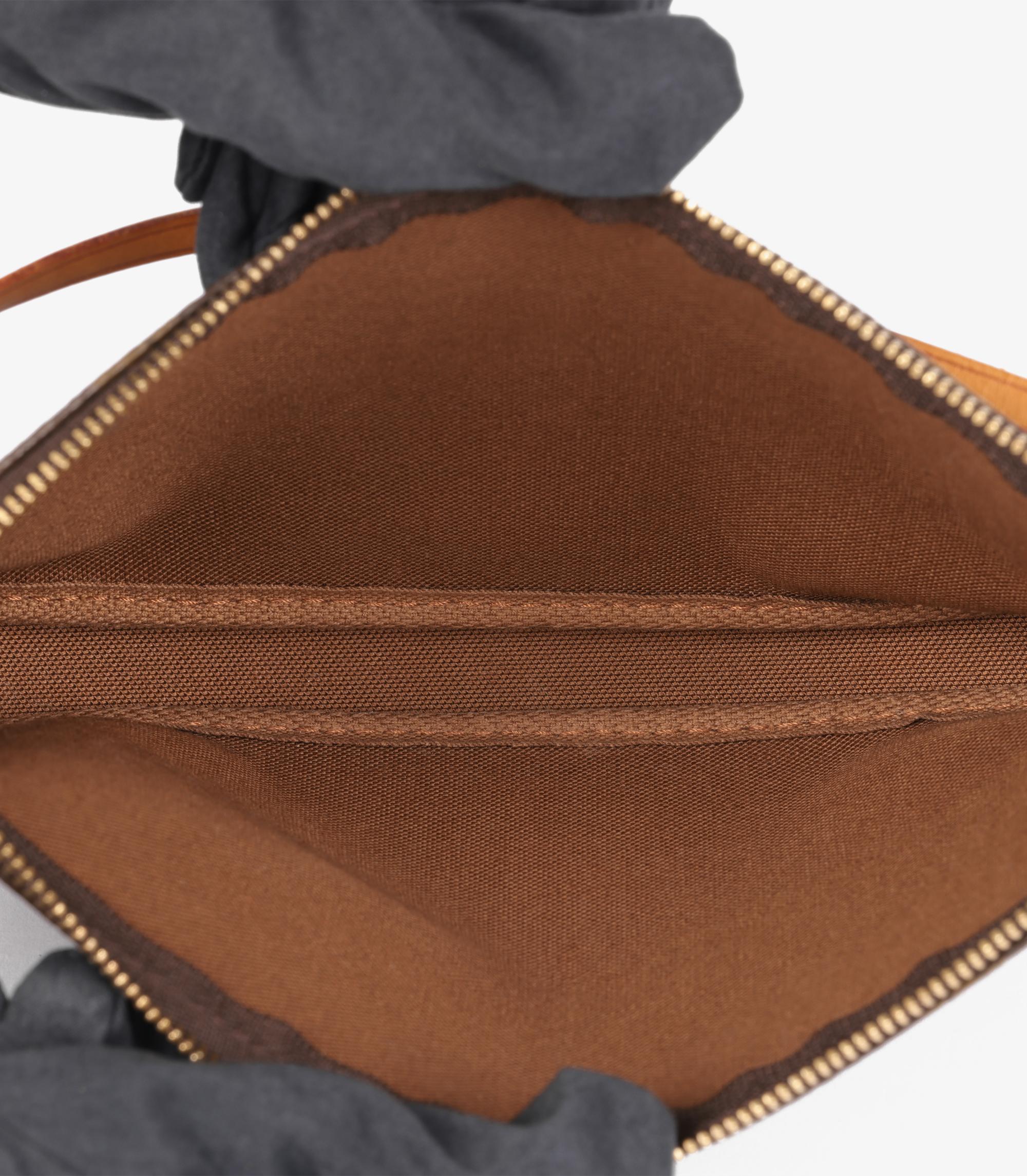 Louis Vuitton Braun Monogram & Vachetta Leder Vintage Pochette Accessoires im Angebot 4