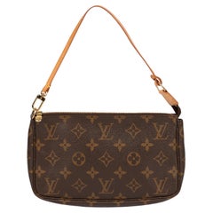 Louis Vuitton Brown Monogram & Vachetta Leather Vintage Pochette Accessoires