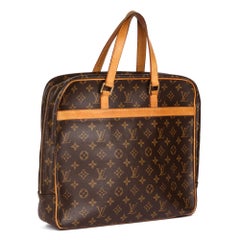 Louis Vuitton Brown Monogram & Vachetta Leather Vintage Porte Documents Pegase