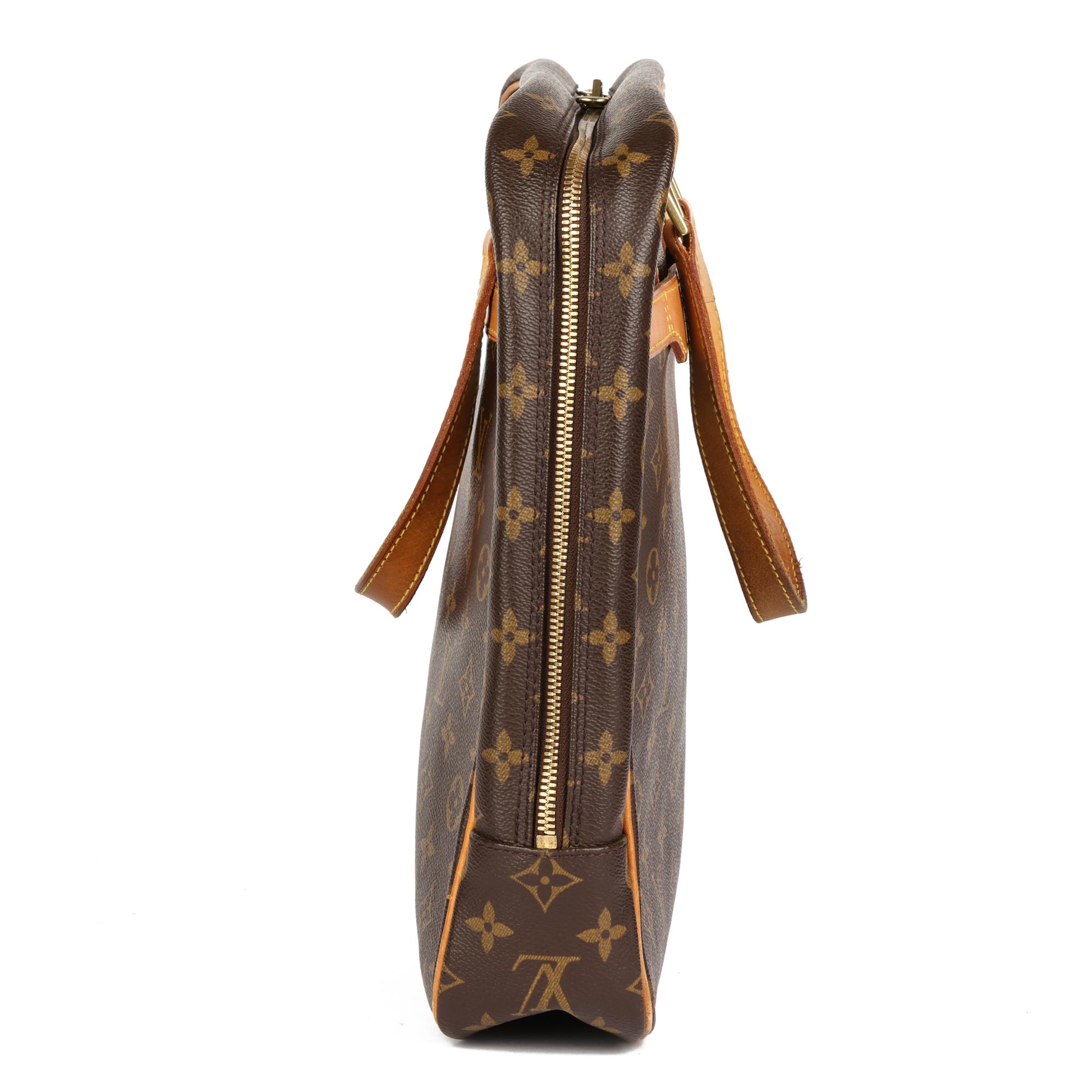 Louis Vuitton Brown Monogram & Vachetta Leather Vintage Porte Documents Pegase (Braun) im Angebot