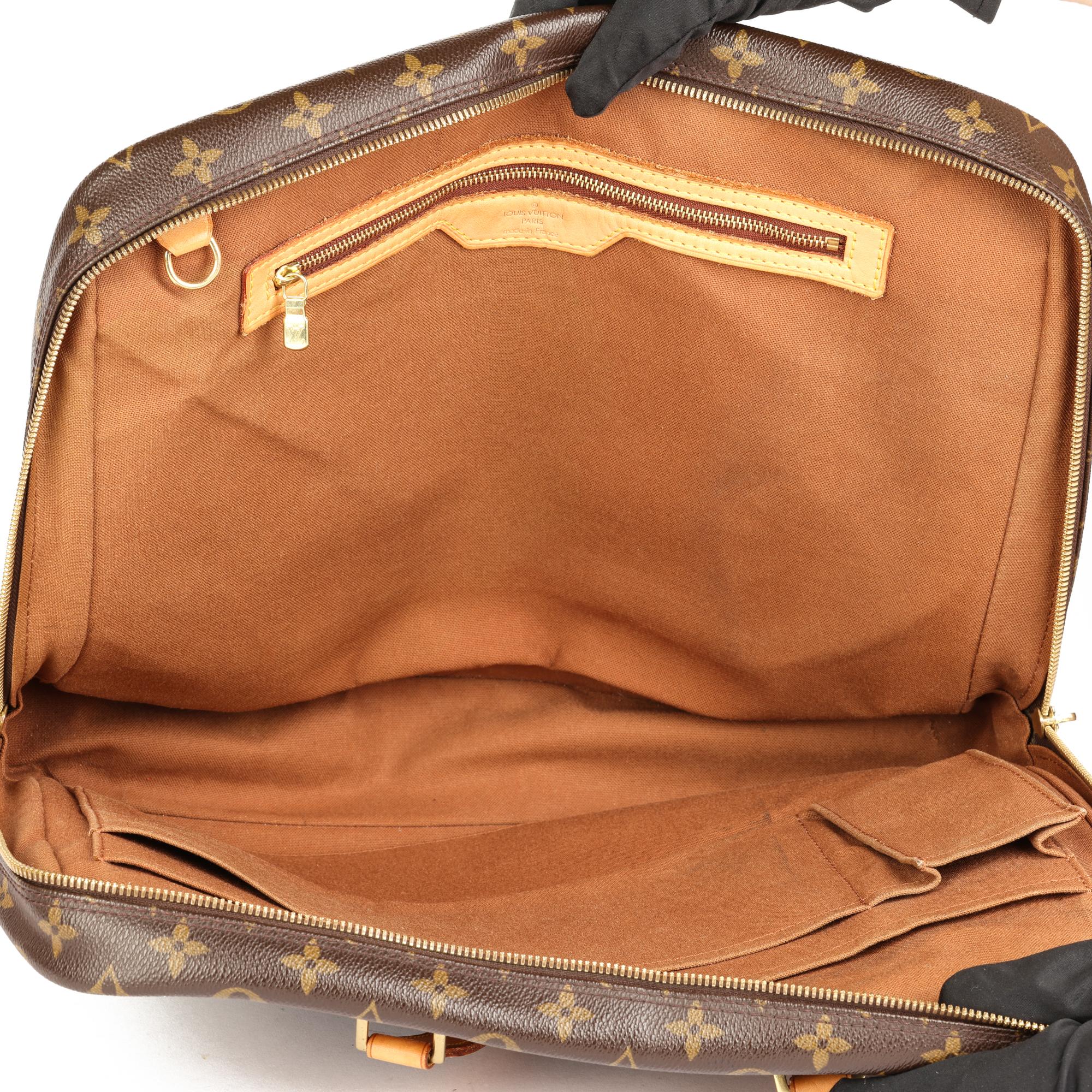 Louis Vuitton Brown Monogram & Vachetta Leather Vintage Porte Documents Pegase im Angebot 3