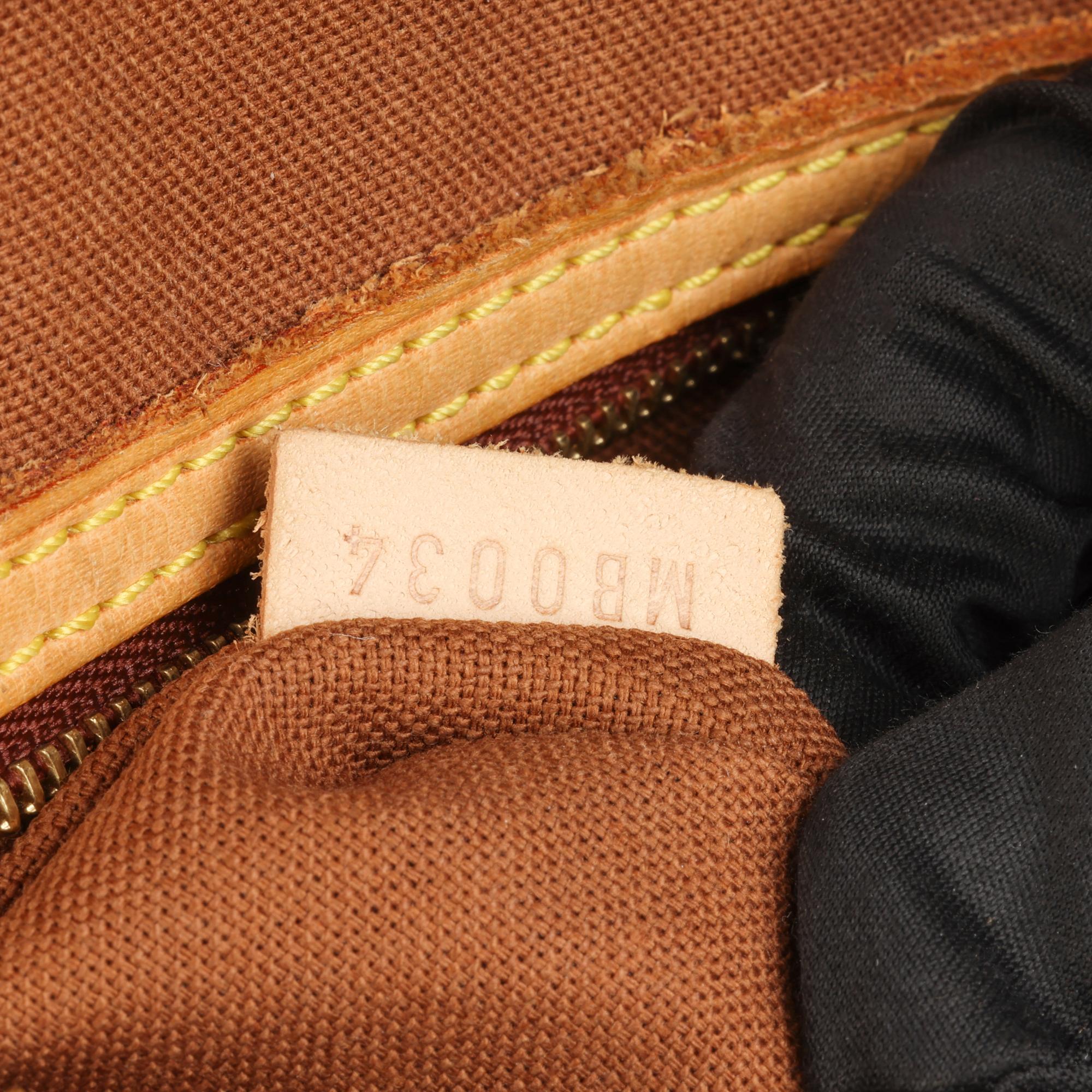Louis Vuitton Brown Monogram & Vachetta Leather Vintage Porte Documents Pegase im Angebot 4