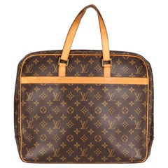 Louis Vuitton Brown Monogram & Vachetta Leather Vintage Porte Documents Pegase
