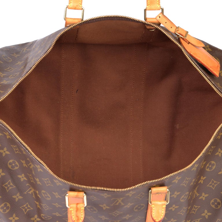 LOUIS VUITTON Brown Monogram Vintage Keepall 55 Bandoulière For Sale at