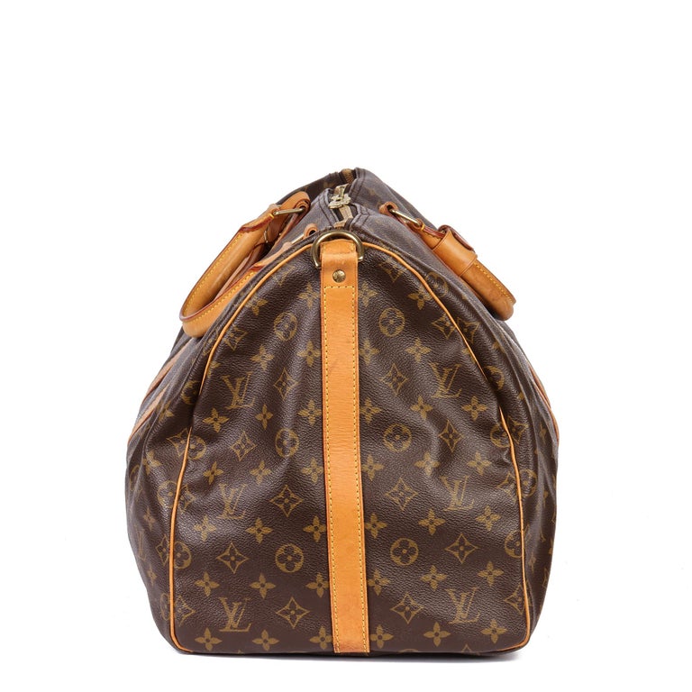 LOUIS VUITTON Brown Monogram Vintage Keepall 55 Bandoulière For Sale at
