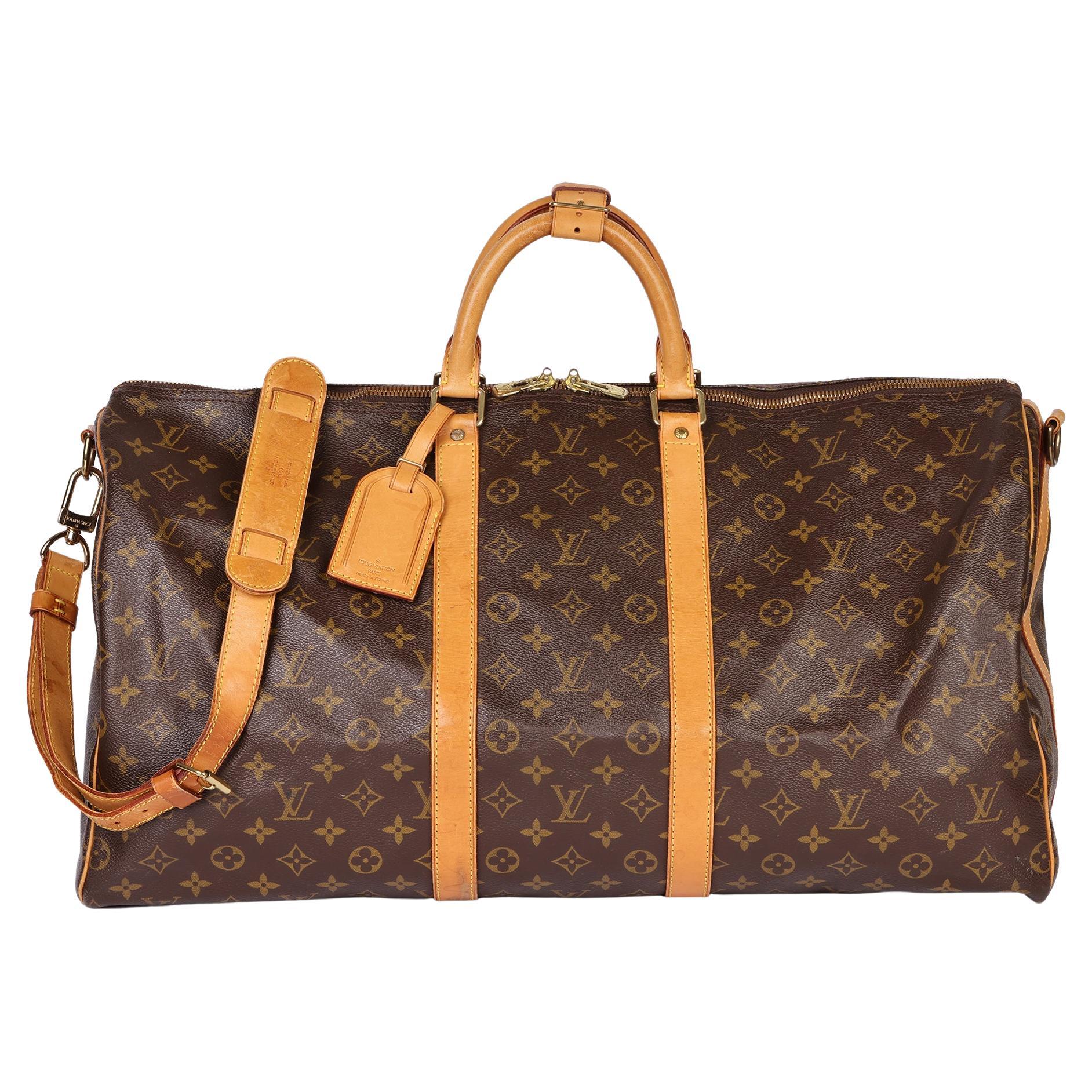 LOUIS VUITTON Brown Monogram Vintage Keepall 55 Bandoulière 