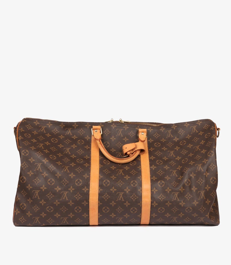 Extra Large Louis Vuitton Bandouliere Monogram Canvas Keepall 60 cm Travel  Bag at 1stDibs
