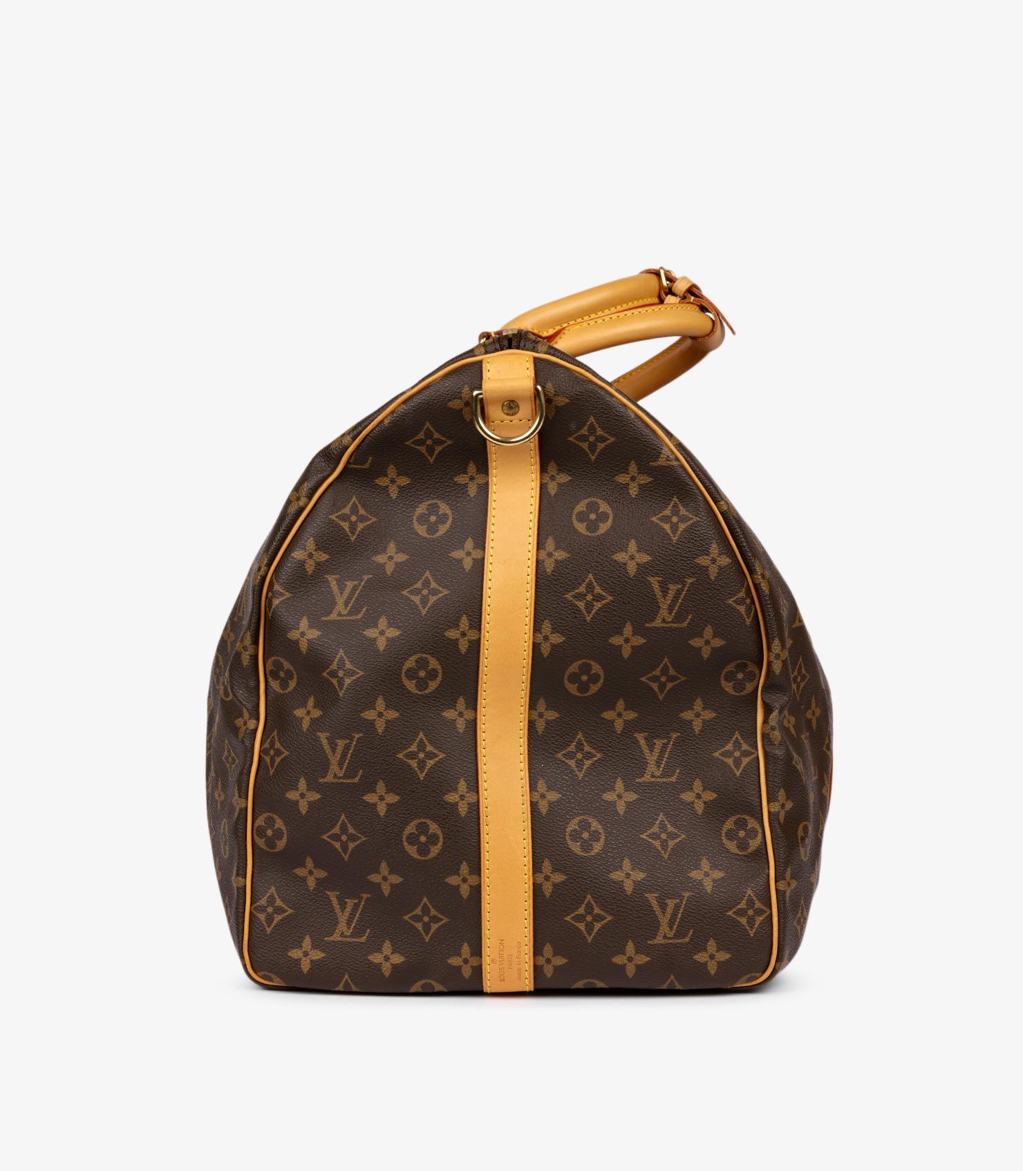 Louis Vuitton Brown Monogram Vintage Keepall 60 Bandouliere 1