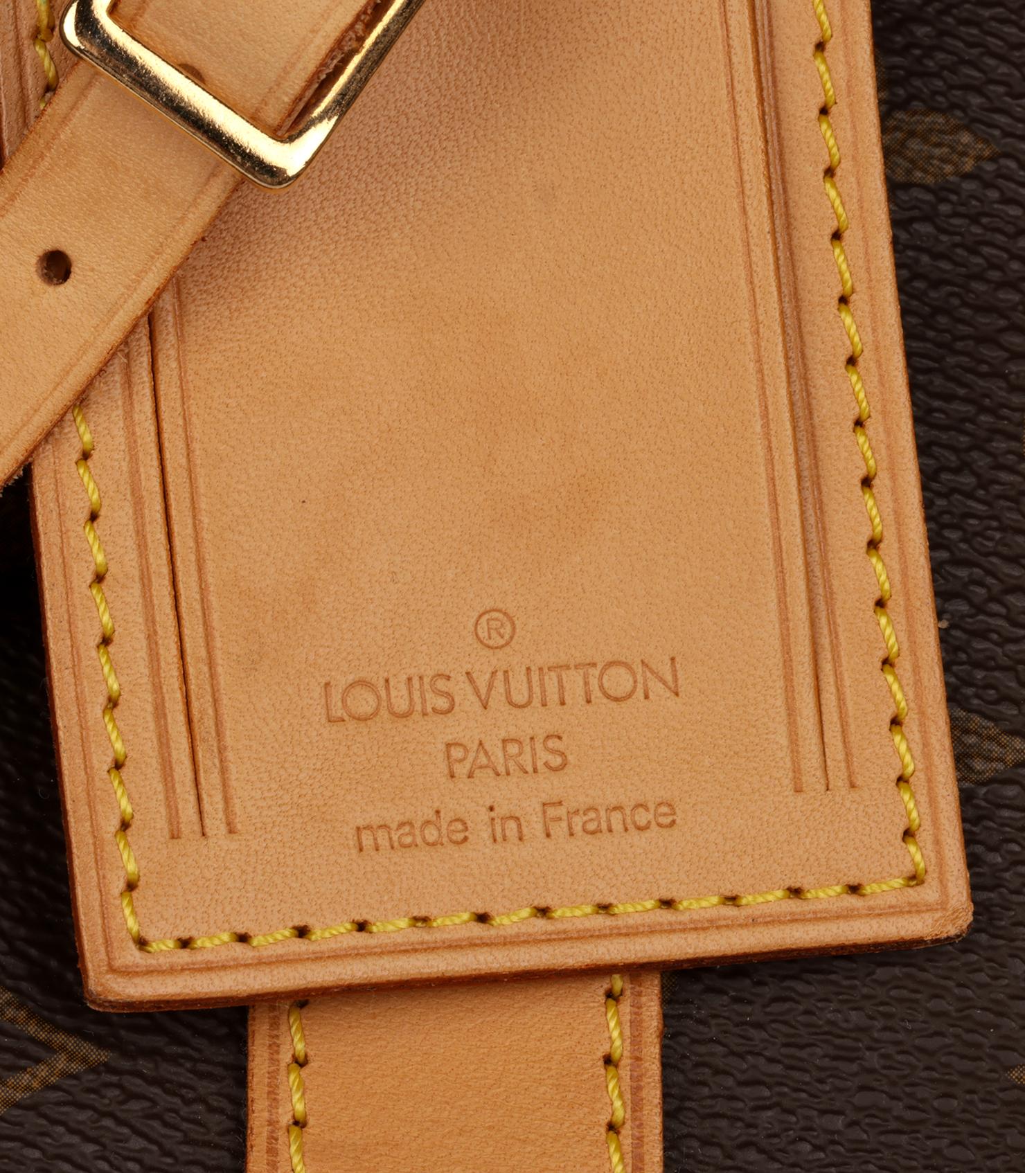 Louis Vuitton Brown Monogram Vintage Keepall 60 Bandouliere For Sale 4