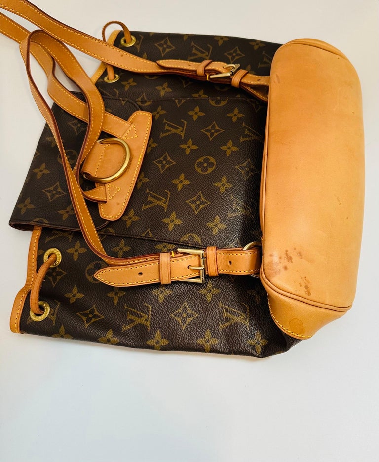 Montsouris vintage leather backpack Louis Vuitton Brown in Leather -  34339167